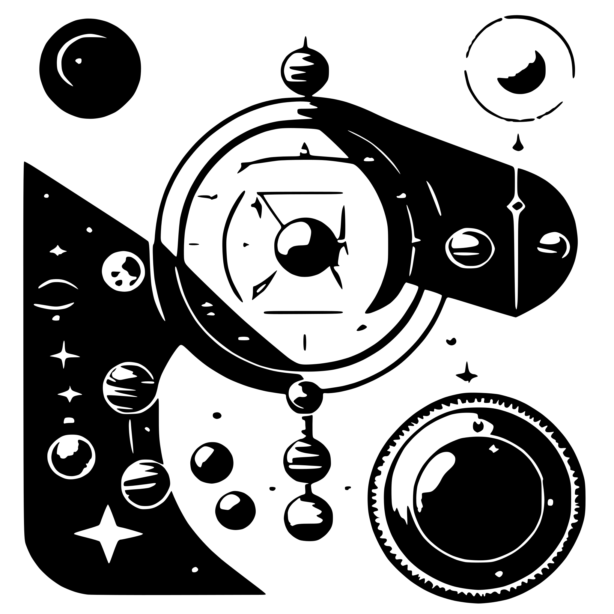 AI-generated SVG of 'linear geometric alchemical solar system'