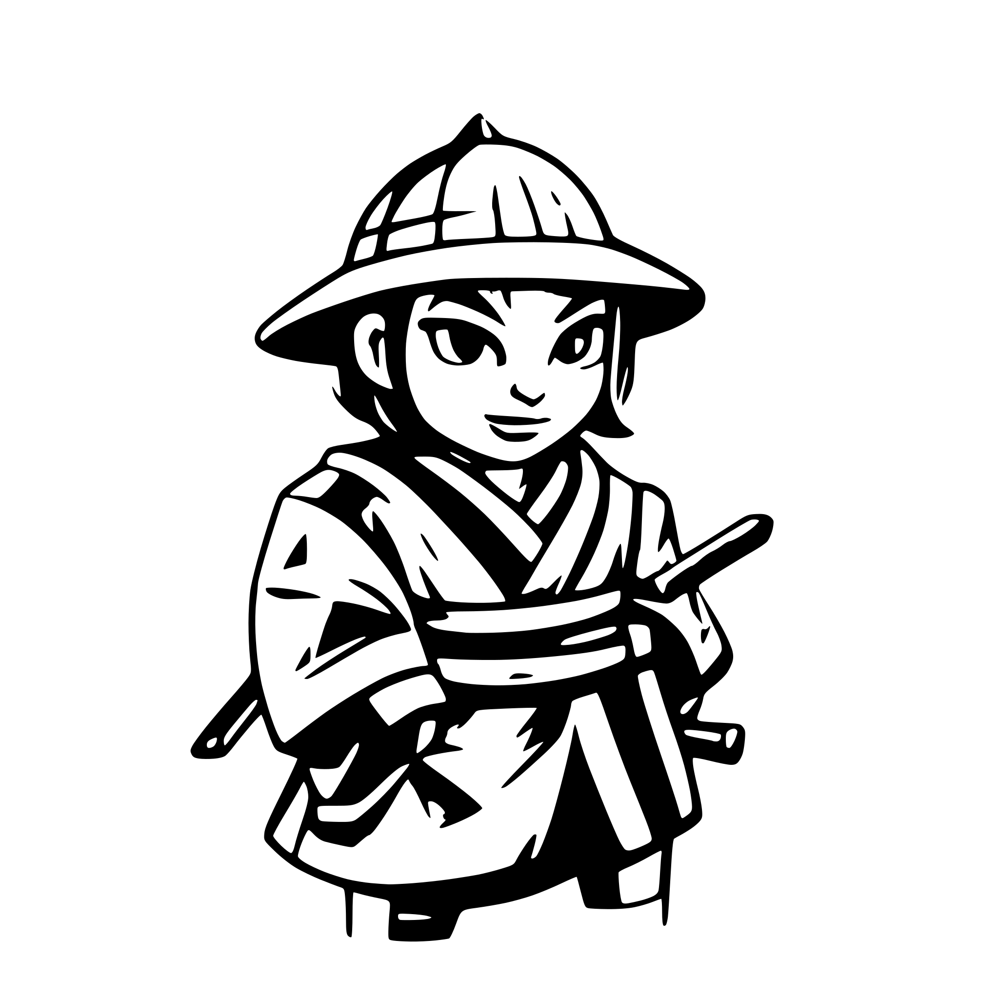 AI-generated SVG of a old samurai