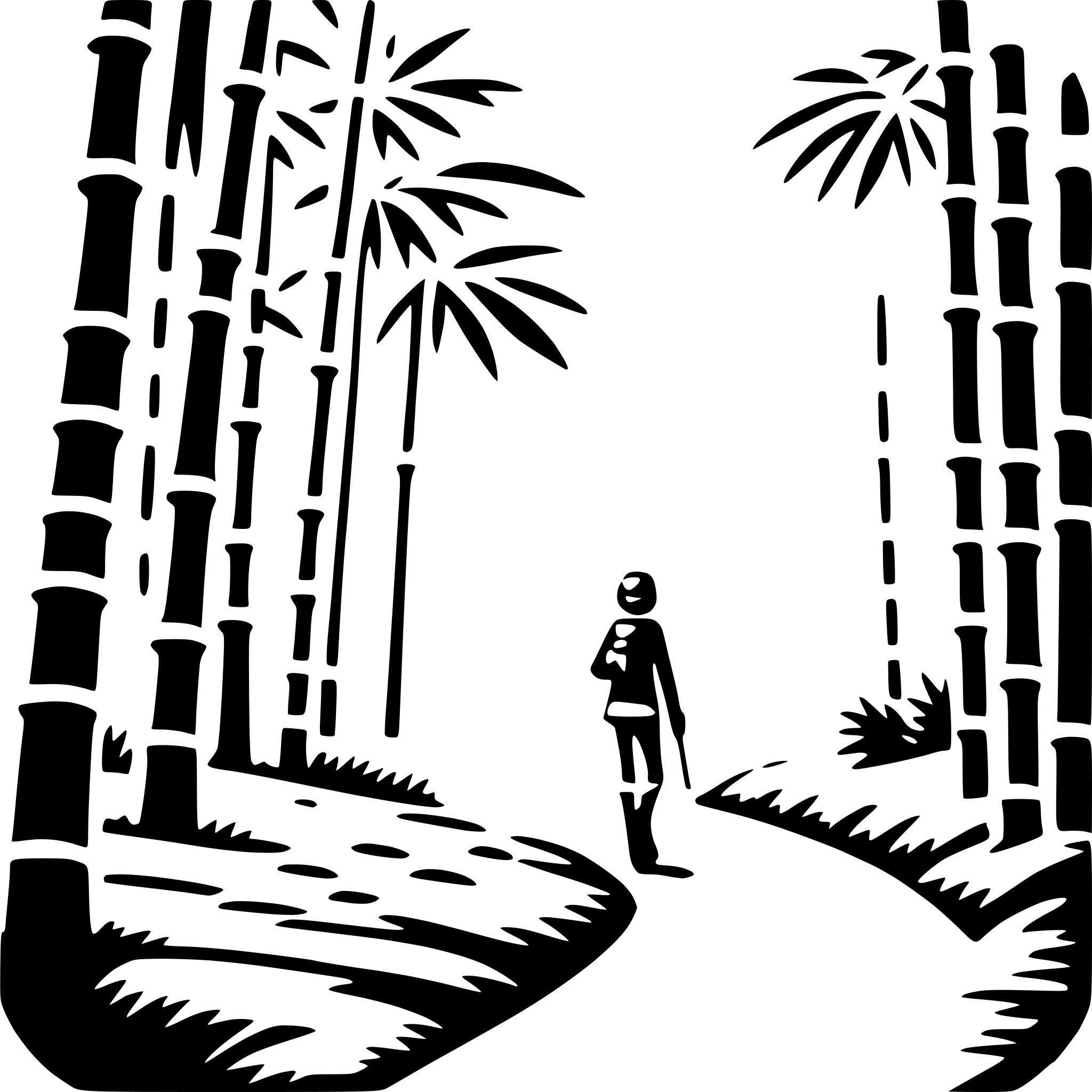AI-generated SVG of 'exploring bamboo forest'
