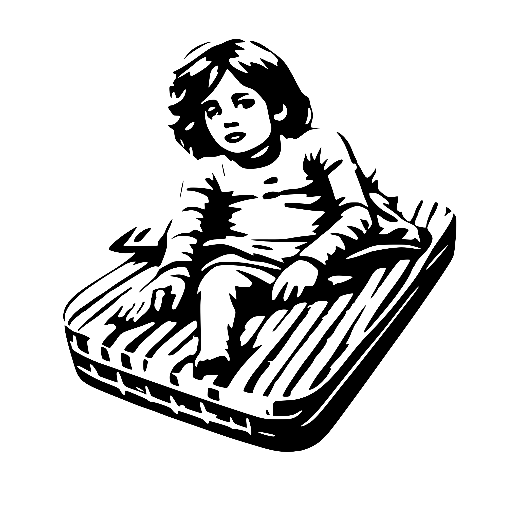 AI-generated SVG of a kid laying on mattress