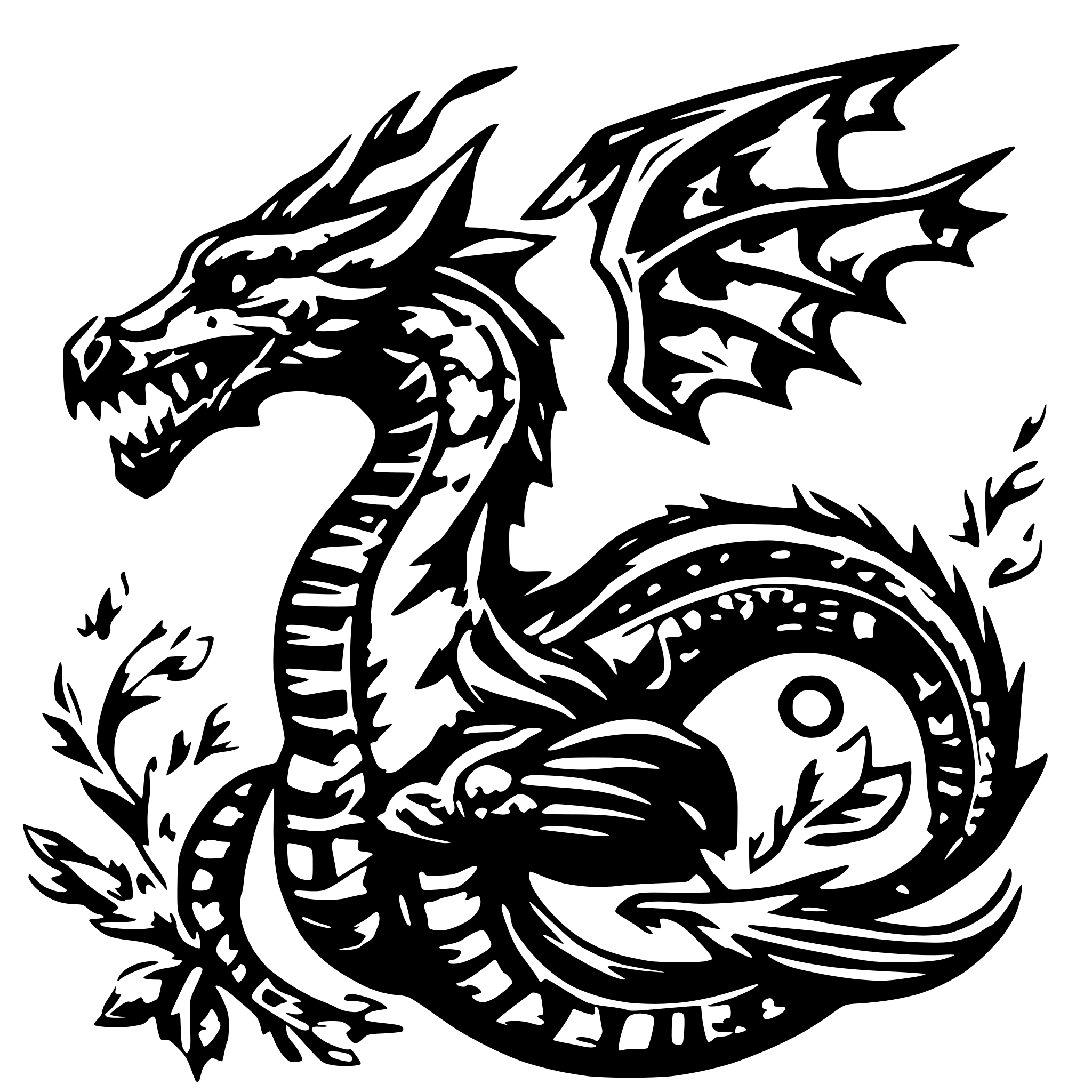 AI-generated SVG of a dragons take flight