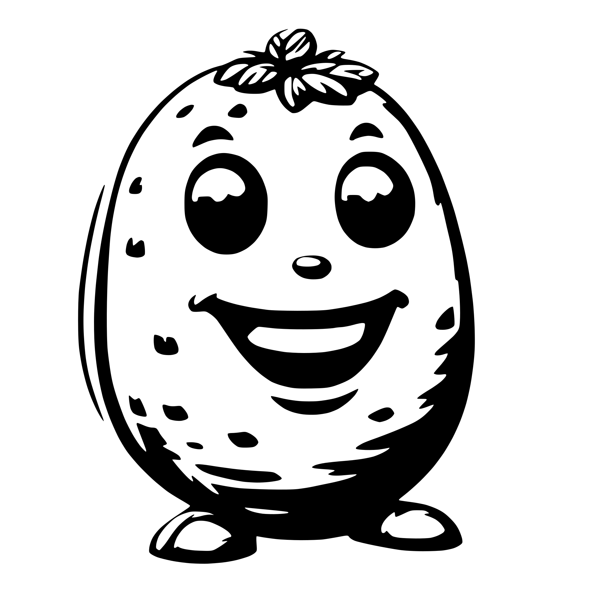 AI-generated SVG of a a potato smiling looking straight, in a cartoon style AI-generated SVG of a a potato smiling looking straight, in a cartoon style