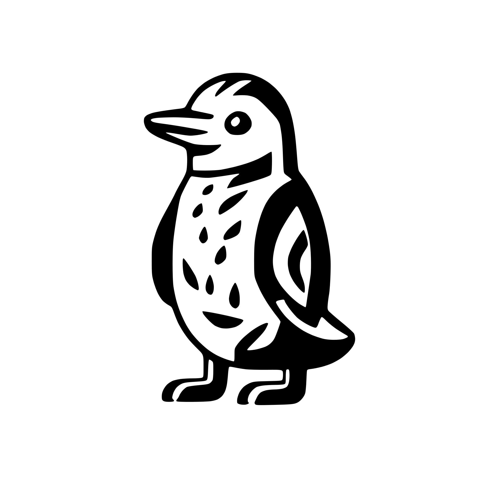 AI-generated SVG of a colorful penguin