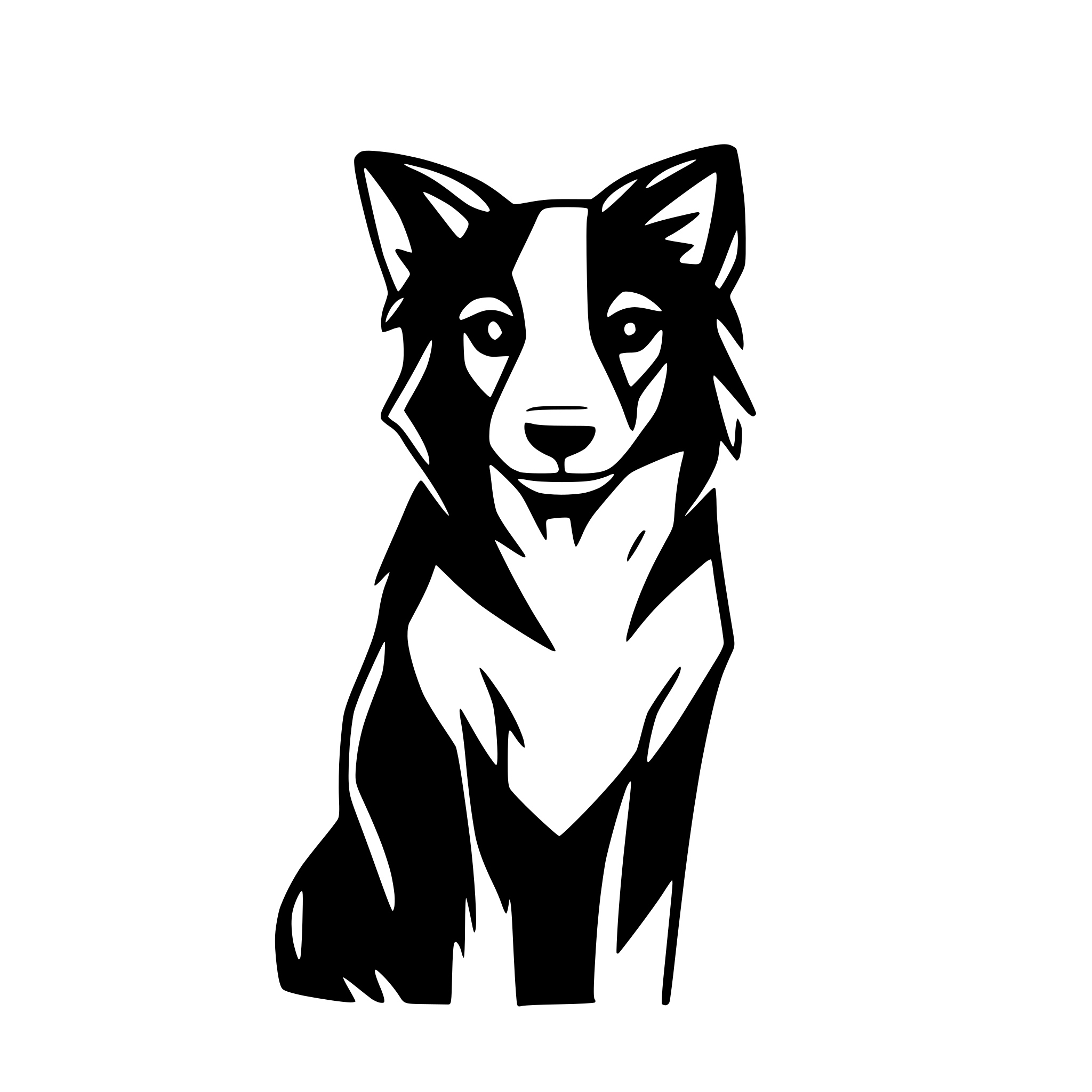 AI-generated SVG of a flat border collie simple