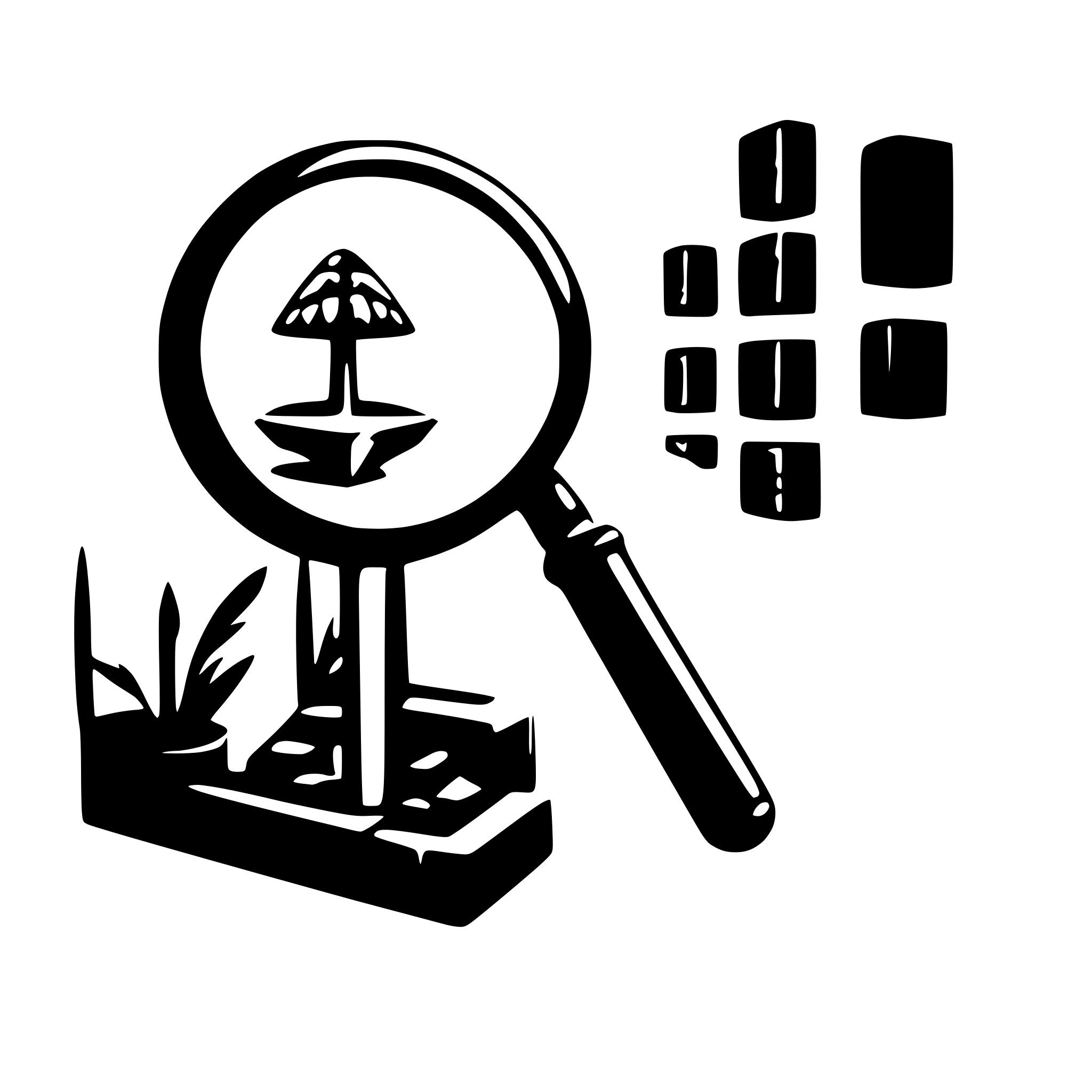 AI-generated SVG of a data nodes beeing inspected by a magnifying glass