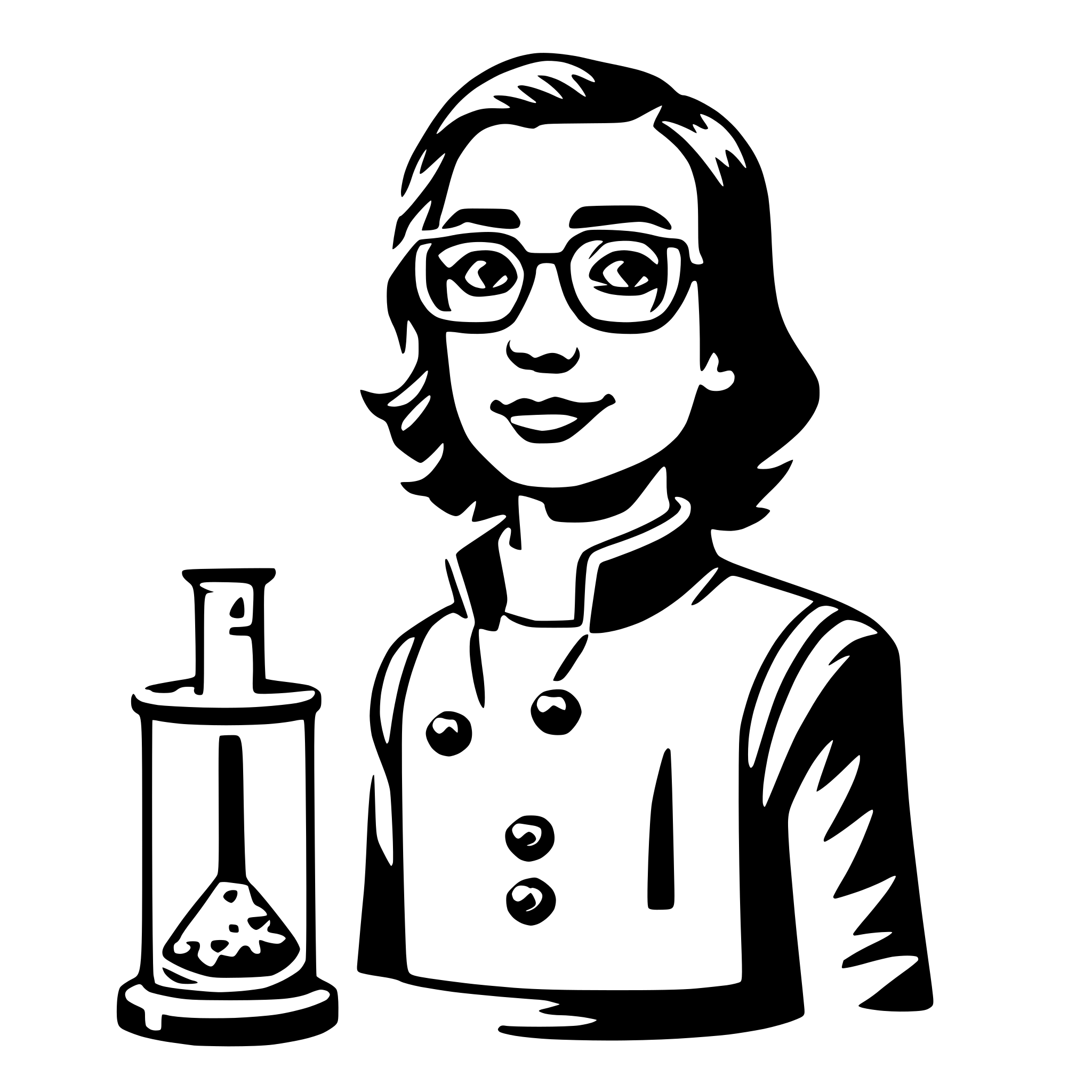AI-generated SVG of a chemist