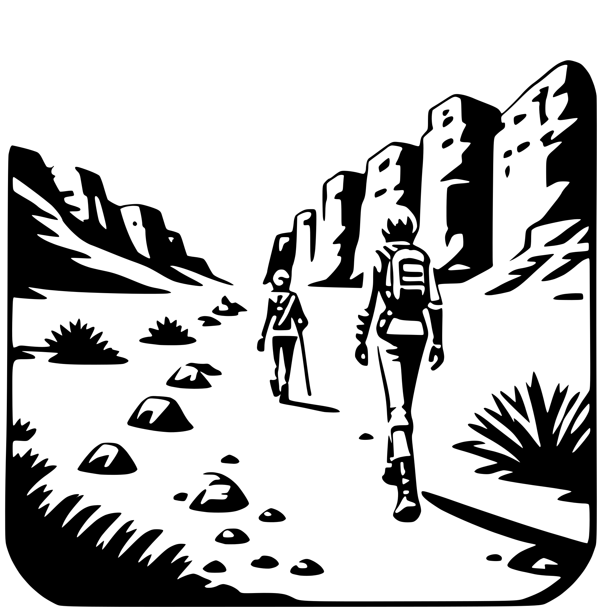 AI-generated SVG of a canyon hiking