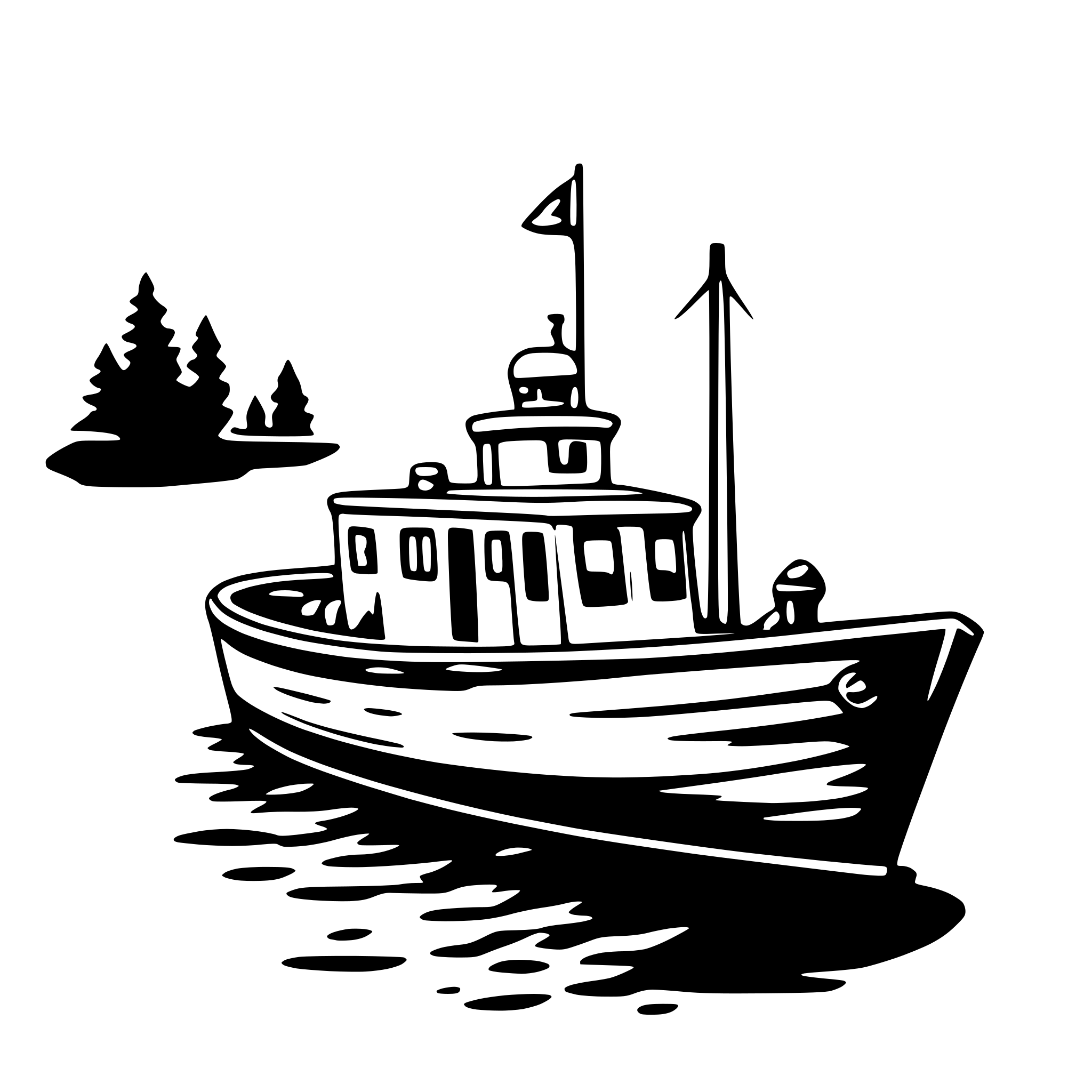AI-generated SVG of 'fishing boat'