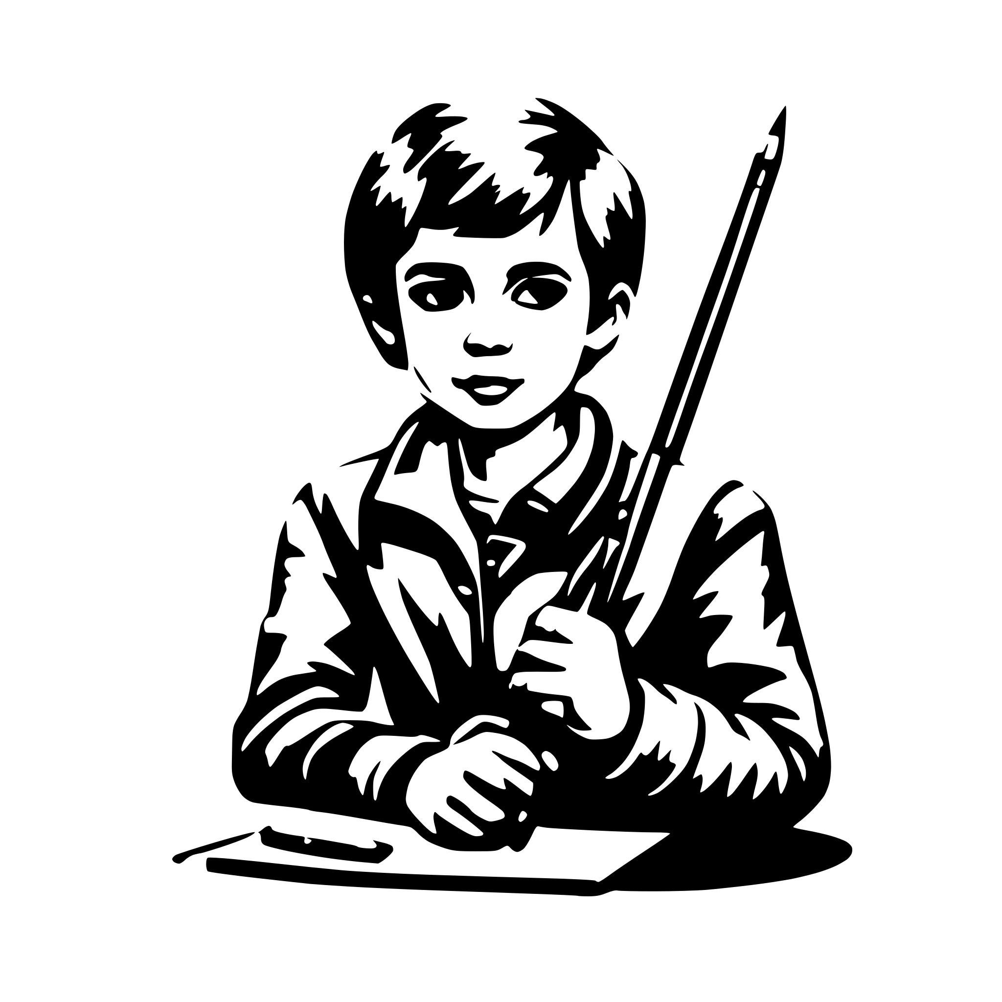AI-generated SVG of 'boy with pen'