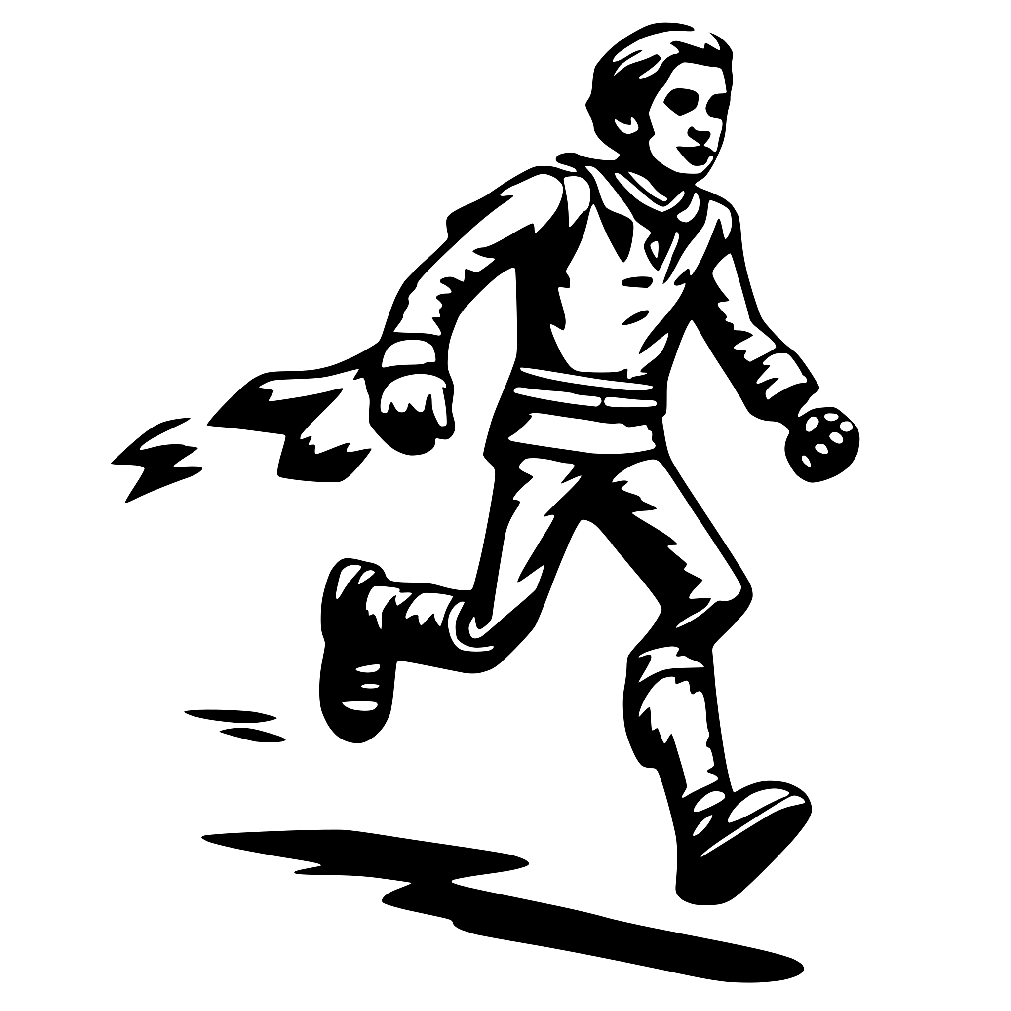 AI-generated SVG of 'three dimensional man running'