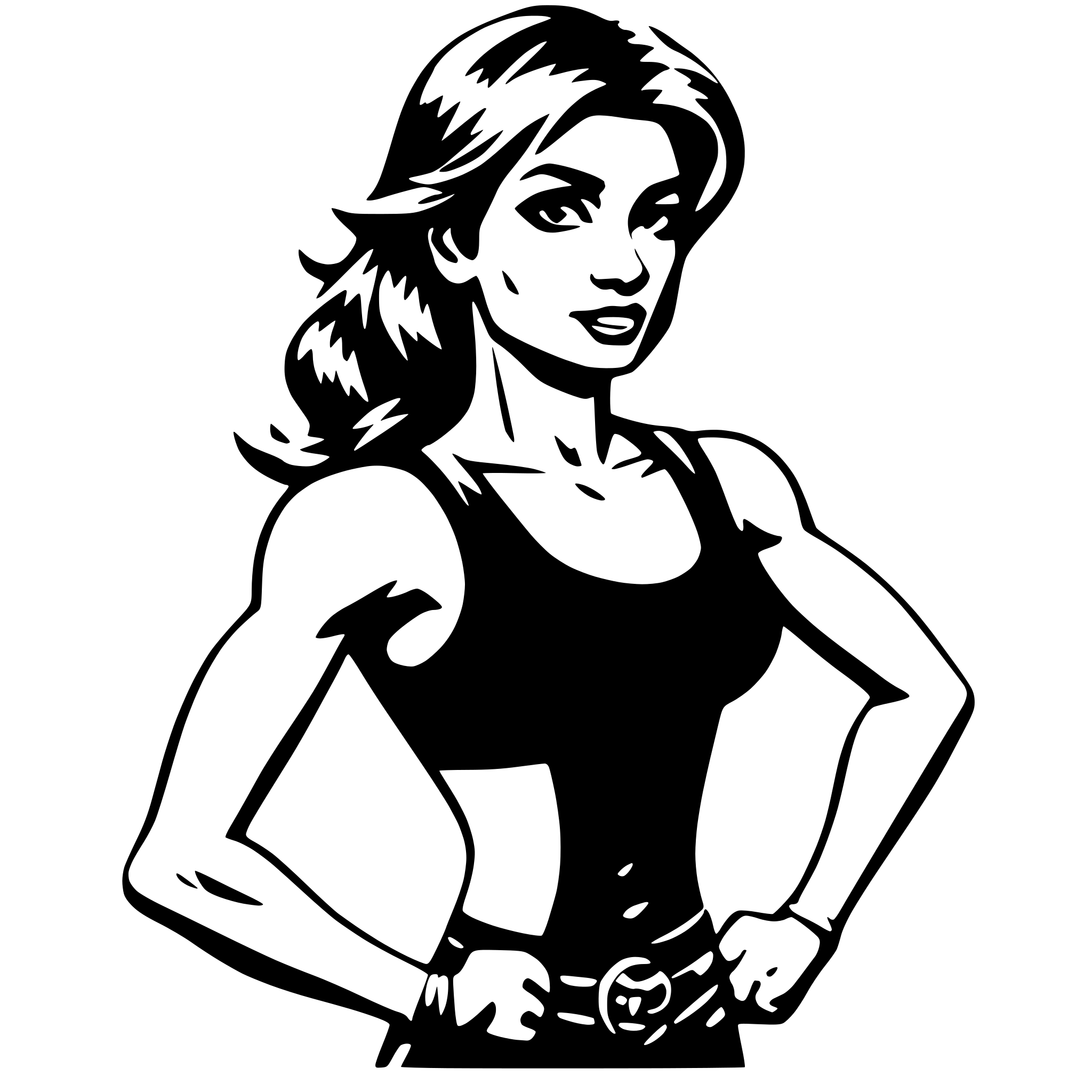 AI-generated SVG of a muscle woman