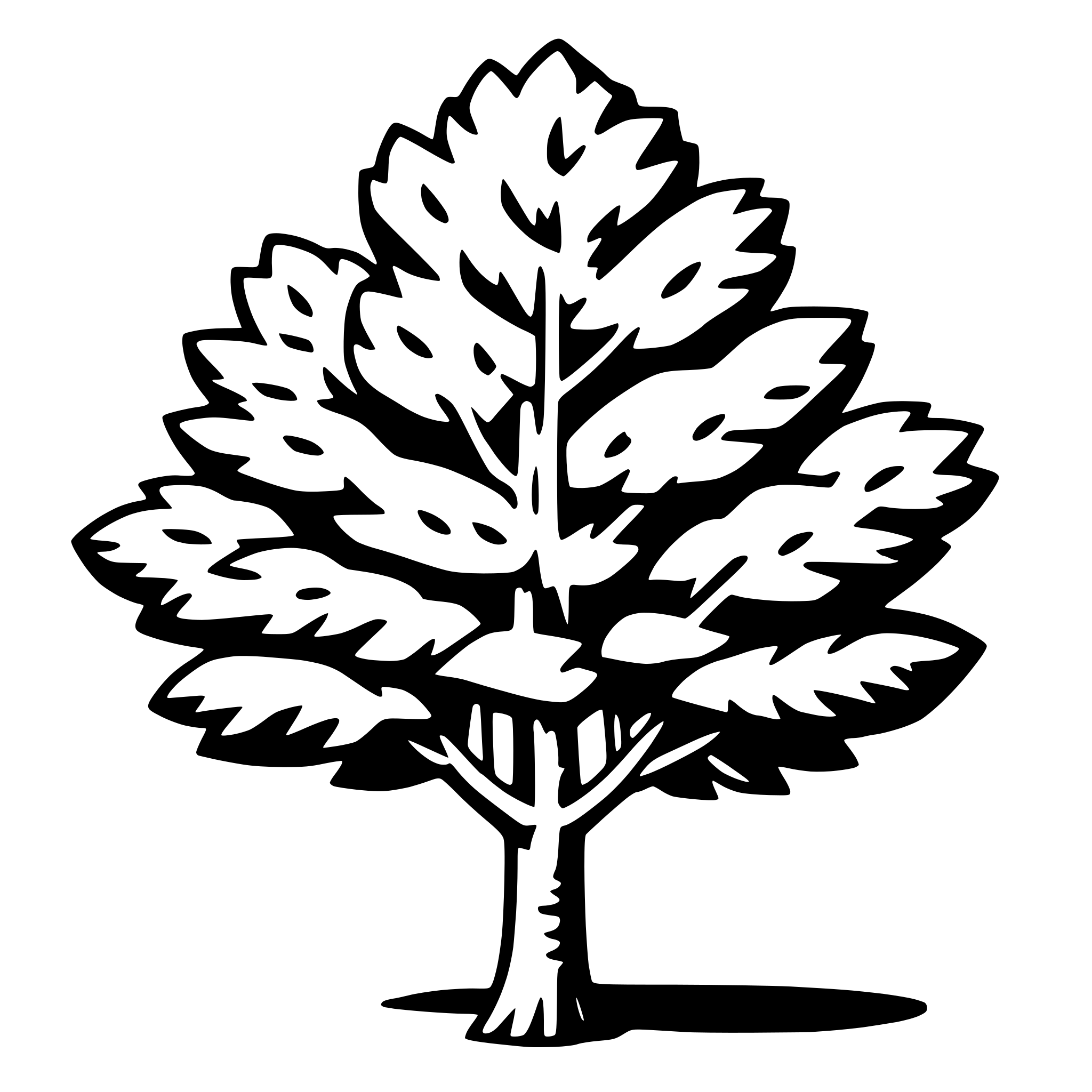 AI-generated SVG of a alder tree