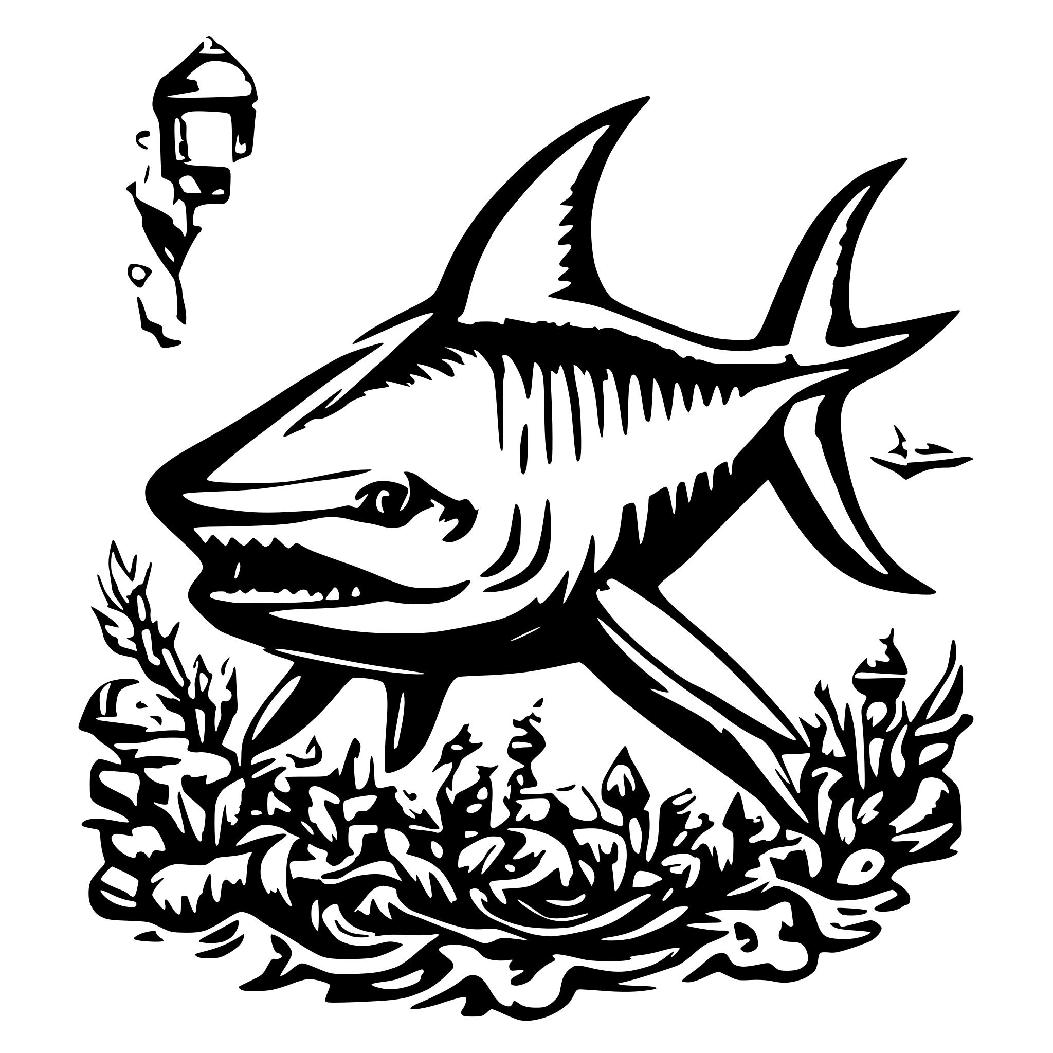AI-generated SVG of a shark