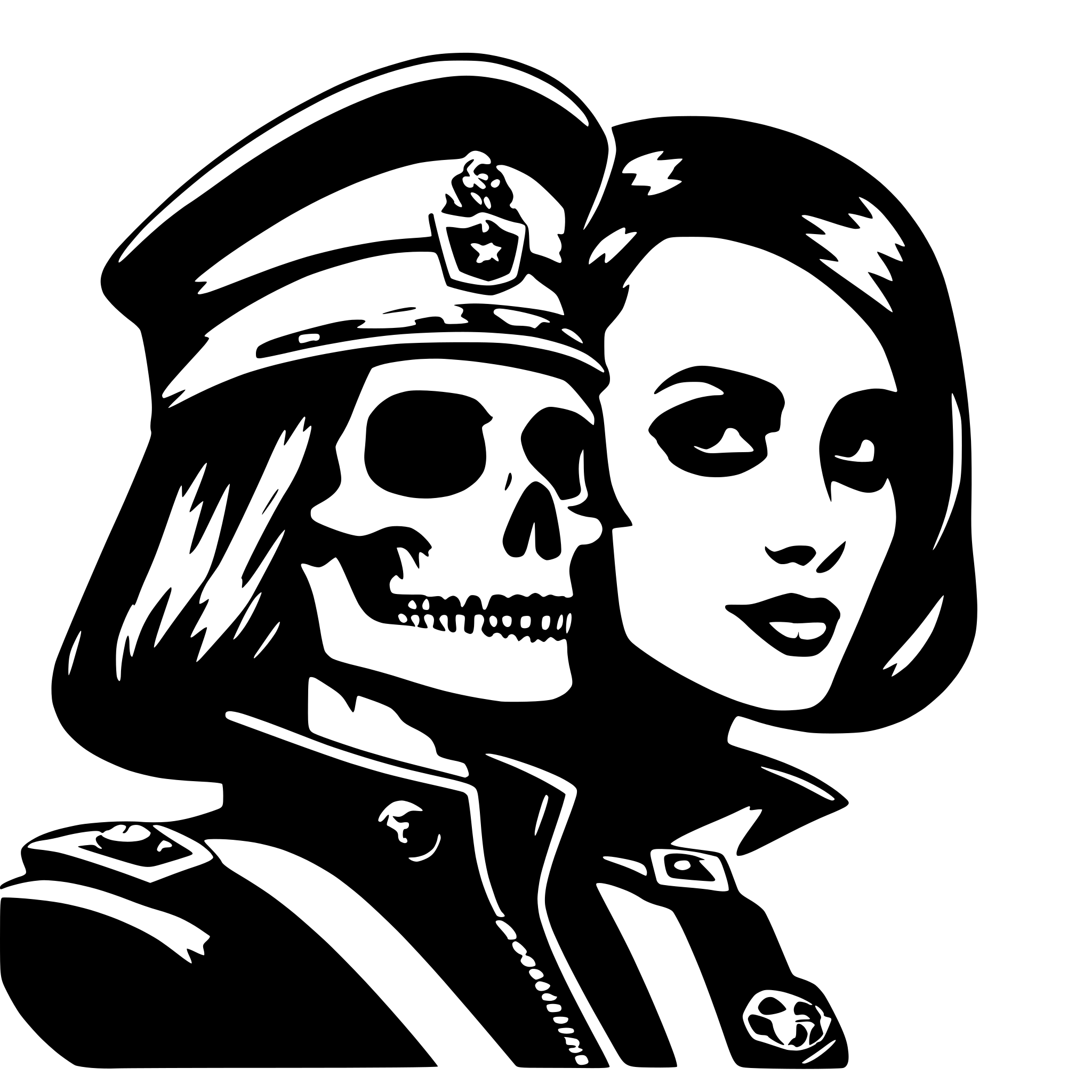 AI-generated SVG of a POLICIAL FEMININA COM CAVEIRA