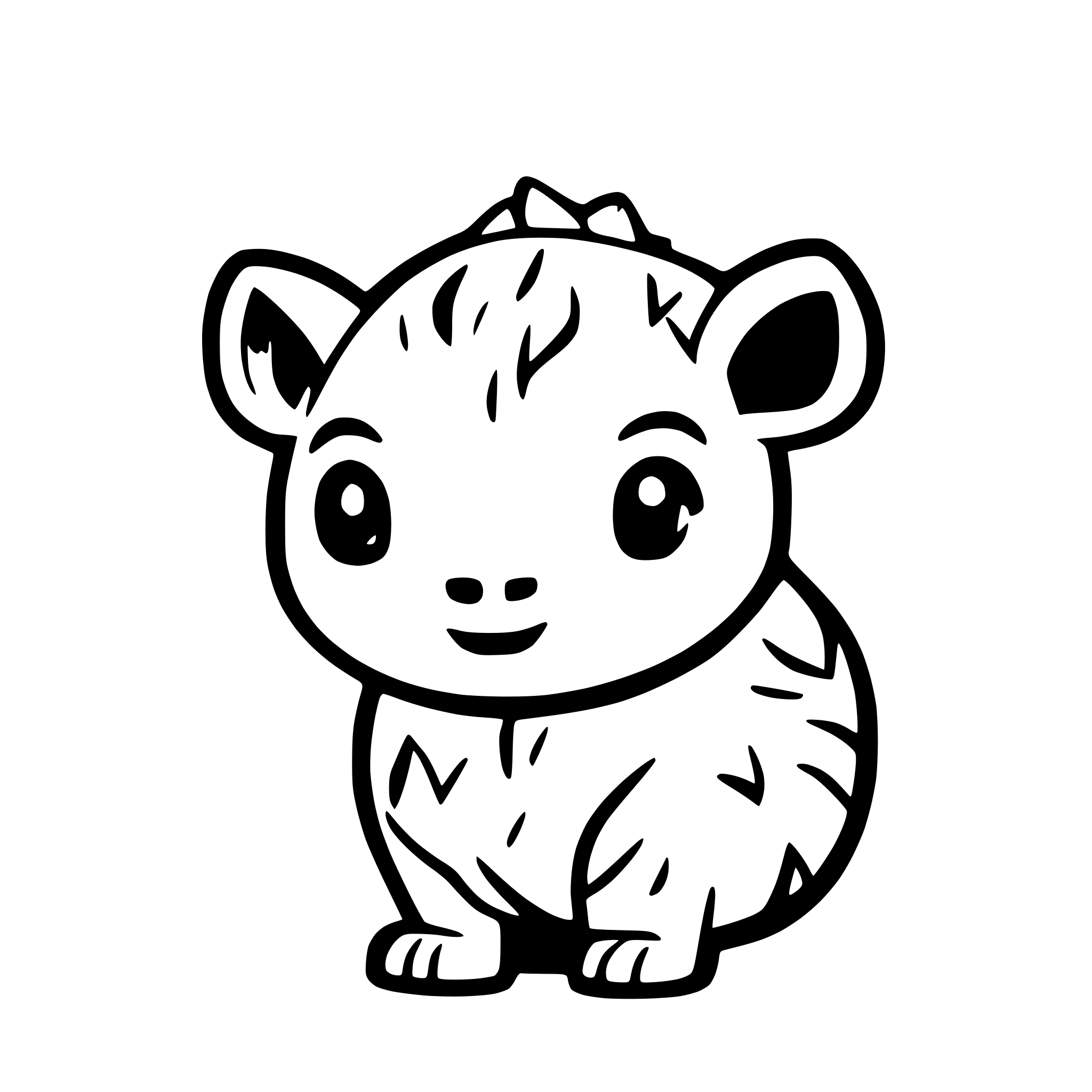 AI-generated SVG of a a cute kawaii cartoon capybara baby