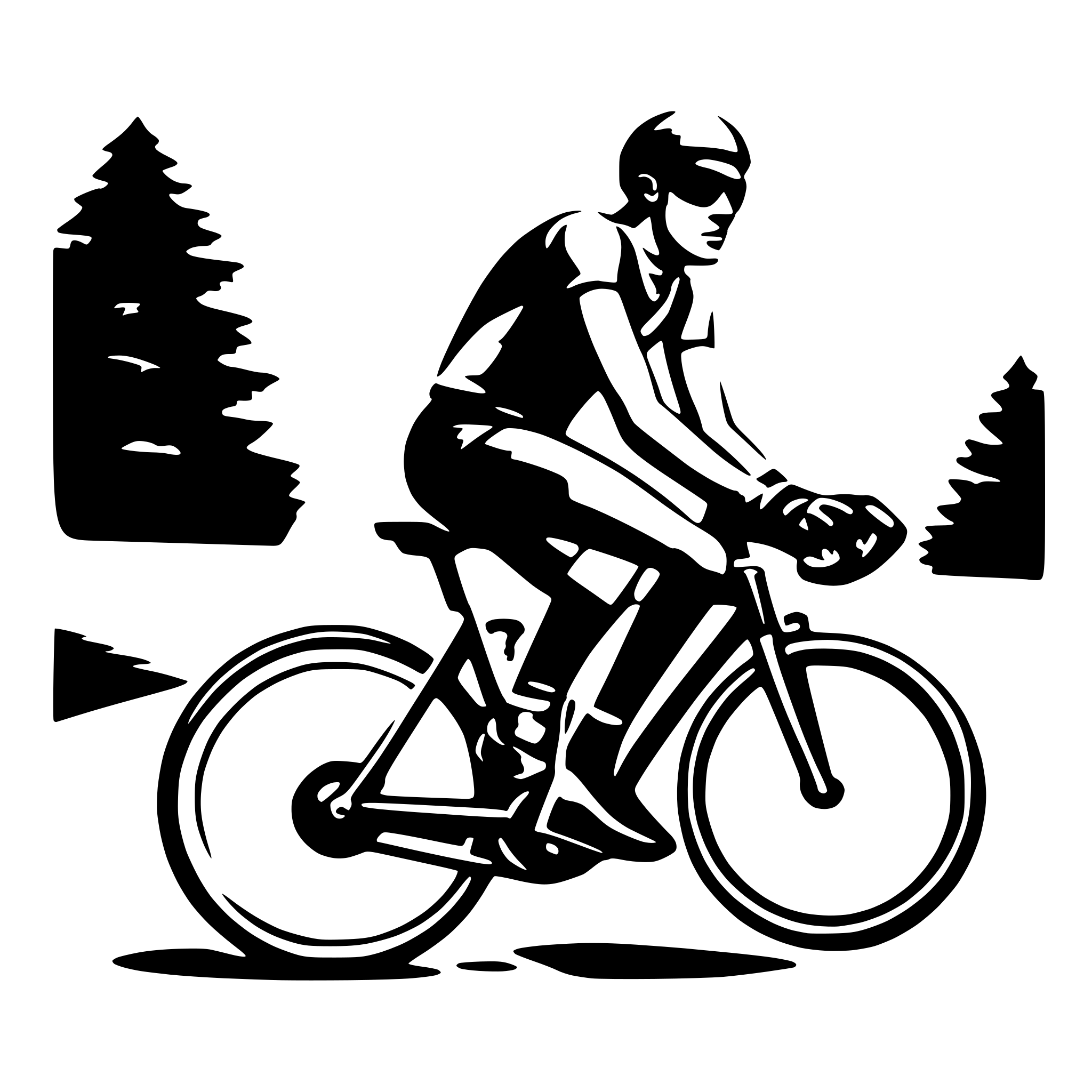 AI-generated SVG of a biker using road bicycle