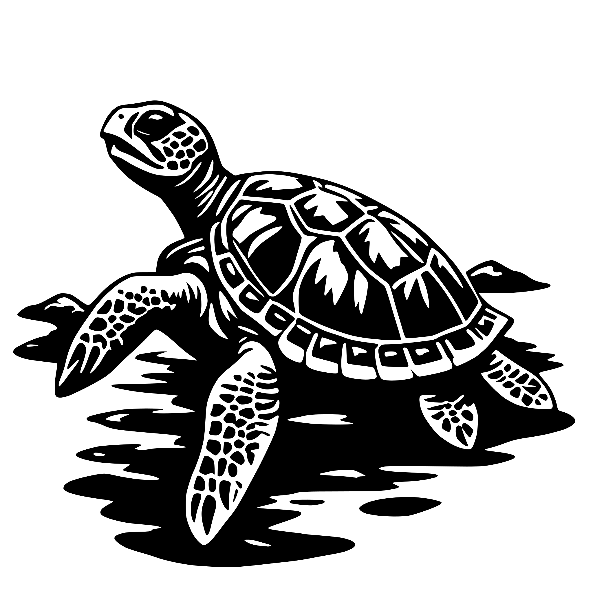 AI-generated SVG of a sea turtle in ocean