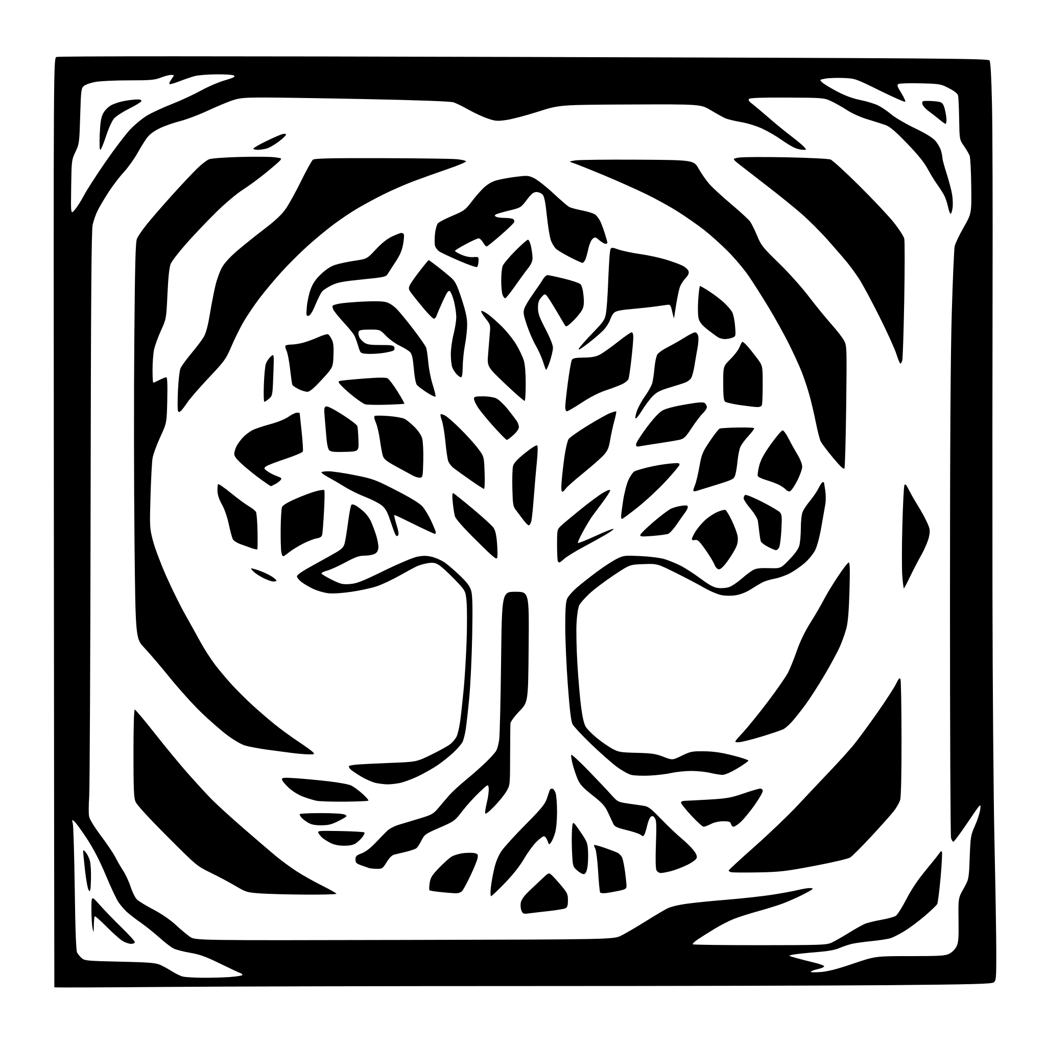AI-generated SVG of a celtic tree within a square frame