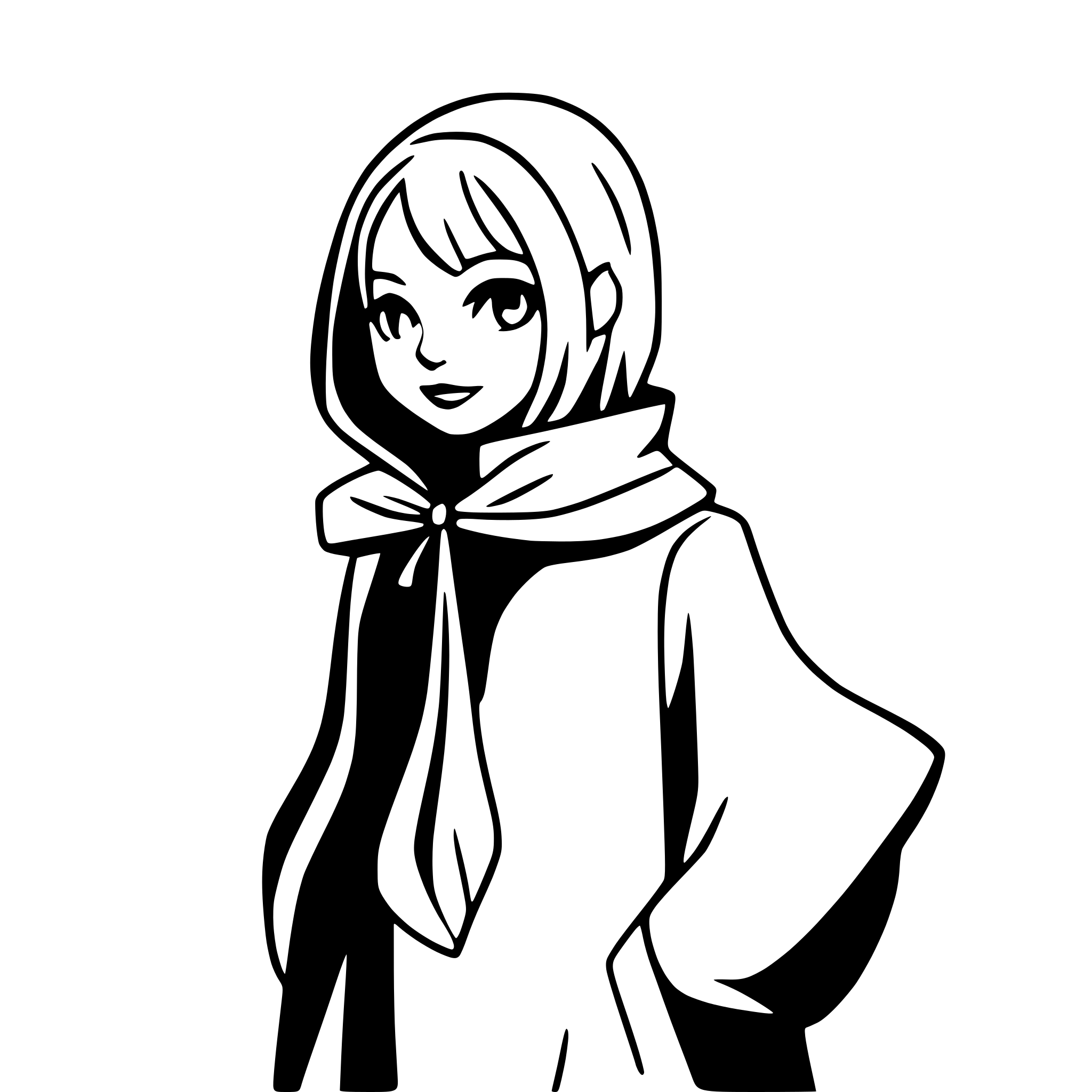 AI-generated SVG of a the handmaid's tail, hood