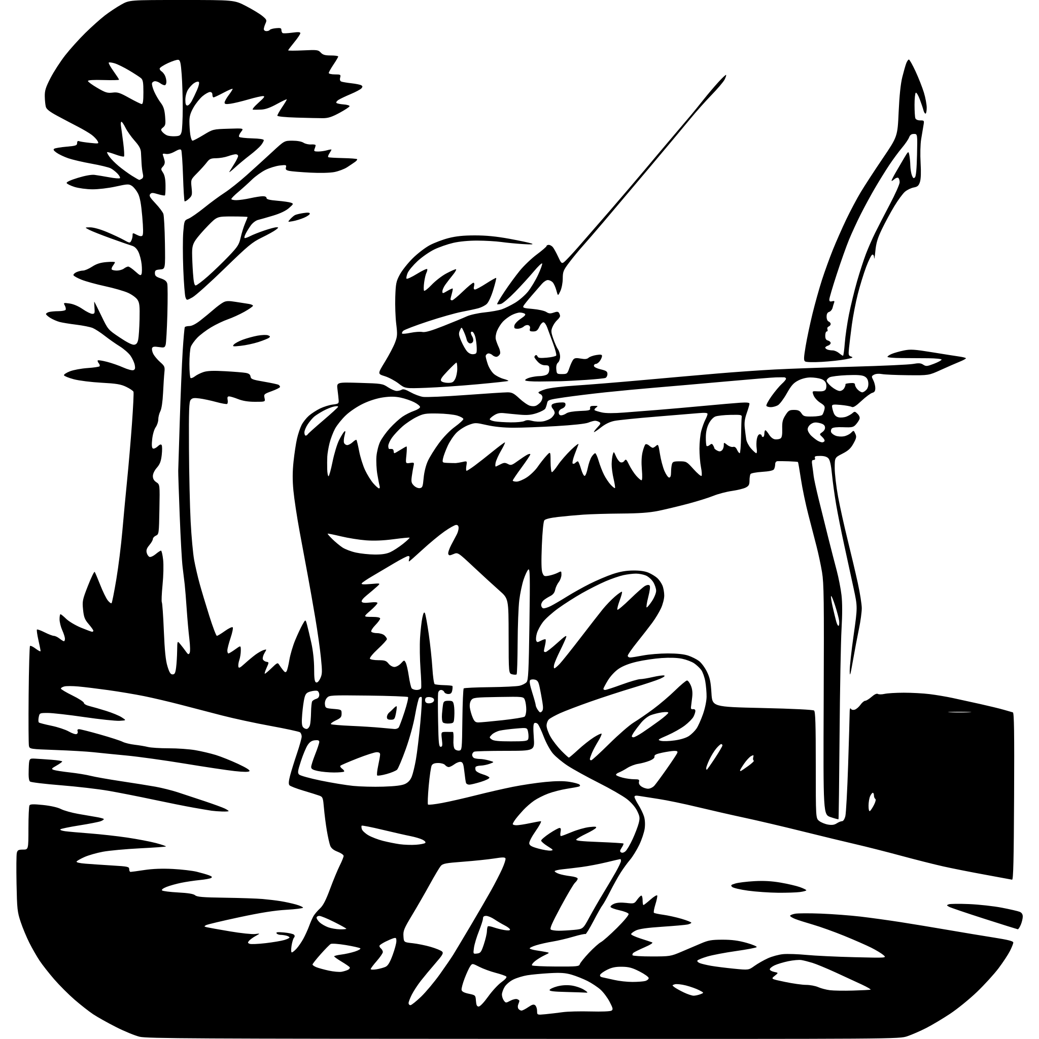 AI-generated SVG of 'a bow hunter aiming'