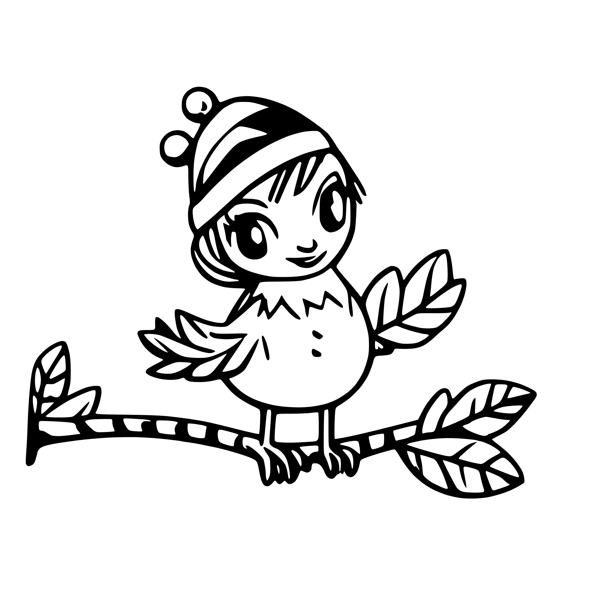 AI-generated SVG of a Pippi is the Christmas Bird