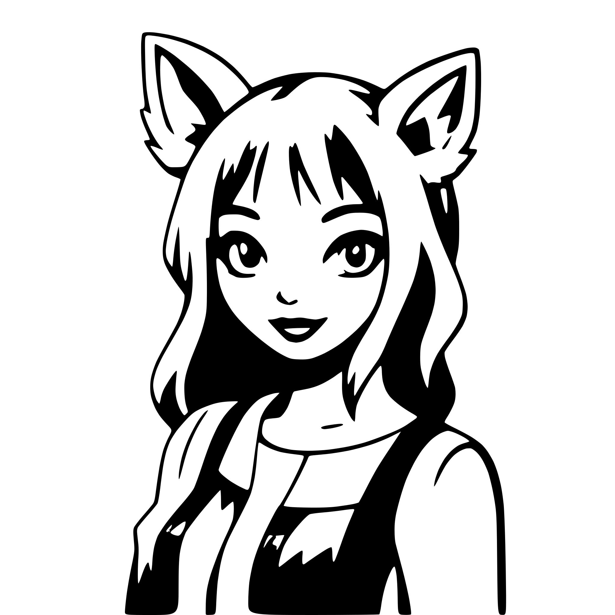 AI-generated SVG of 'girl with fox ears'