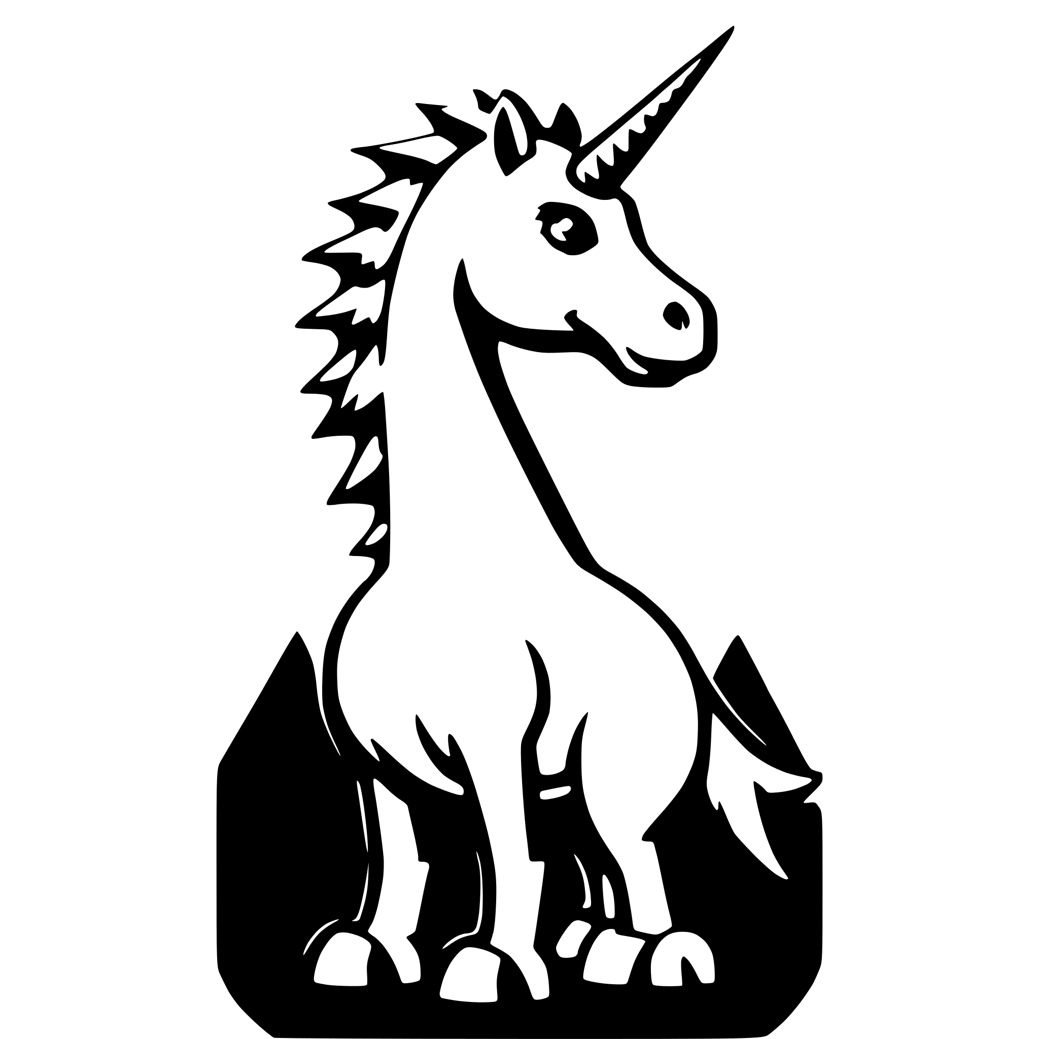 AI-generated SVG of a unicorn dinosaur