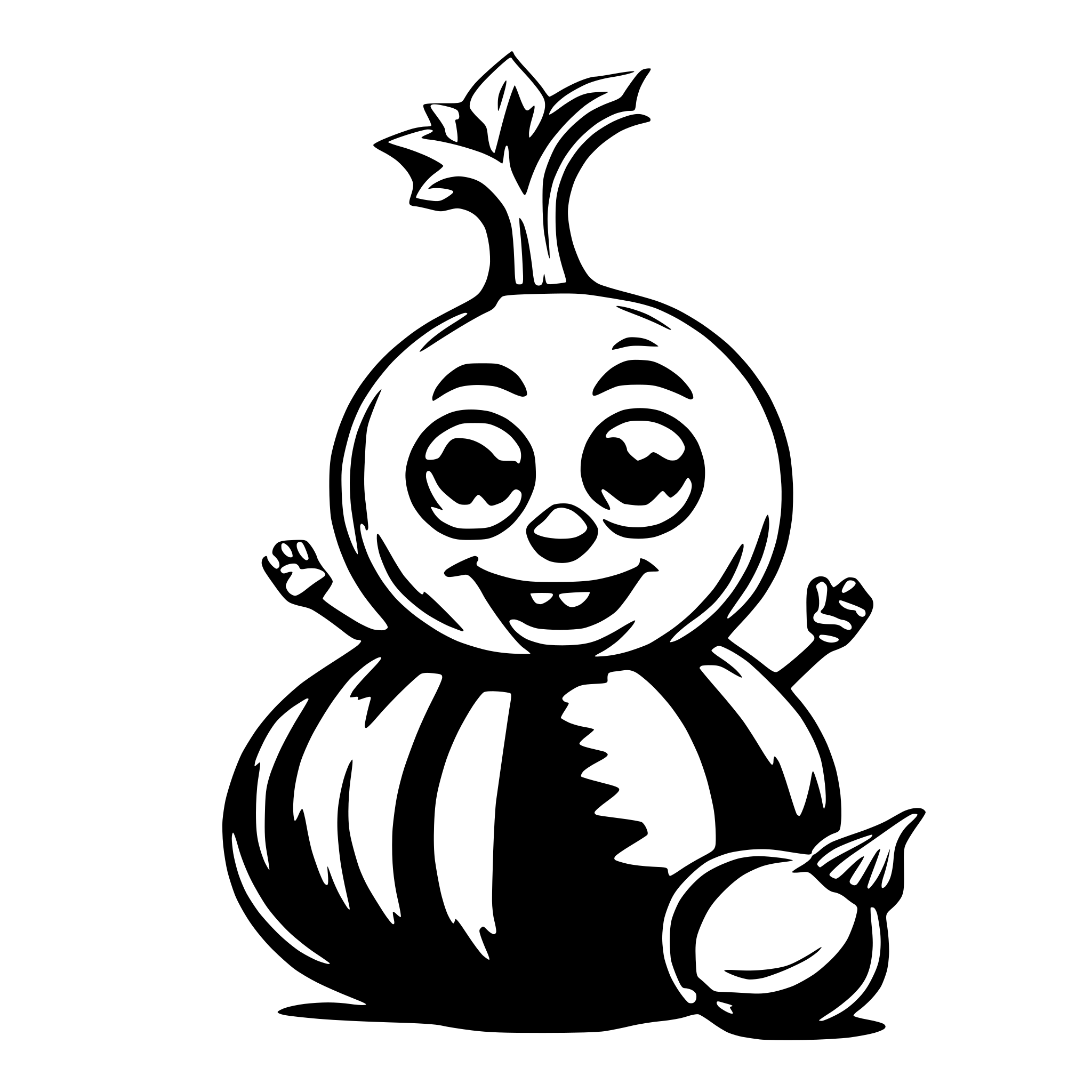 AI-generated SVG of a funny onion talking on a cell phone