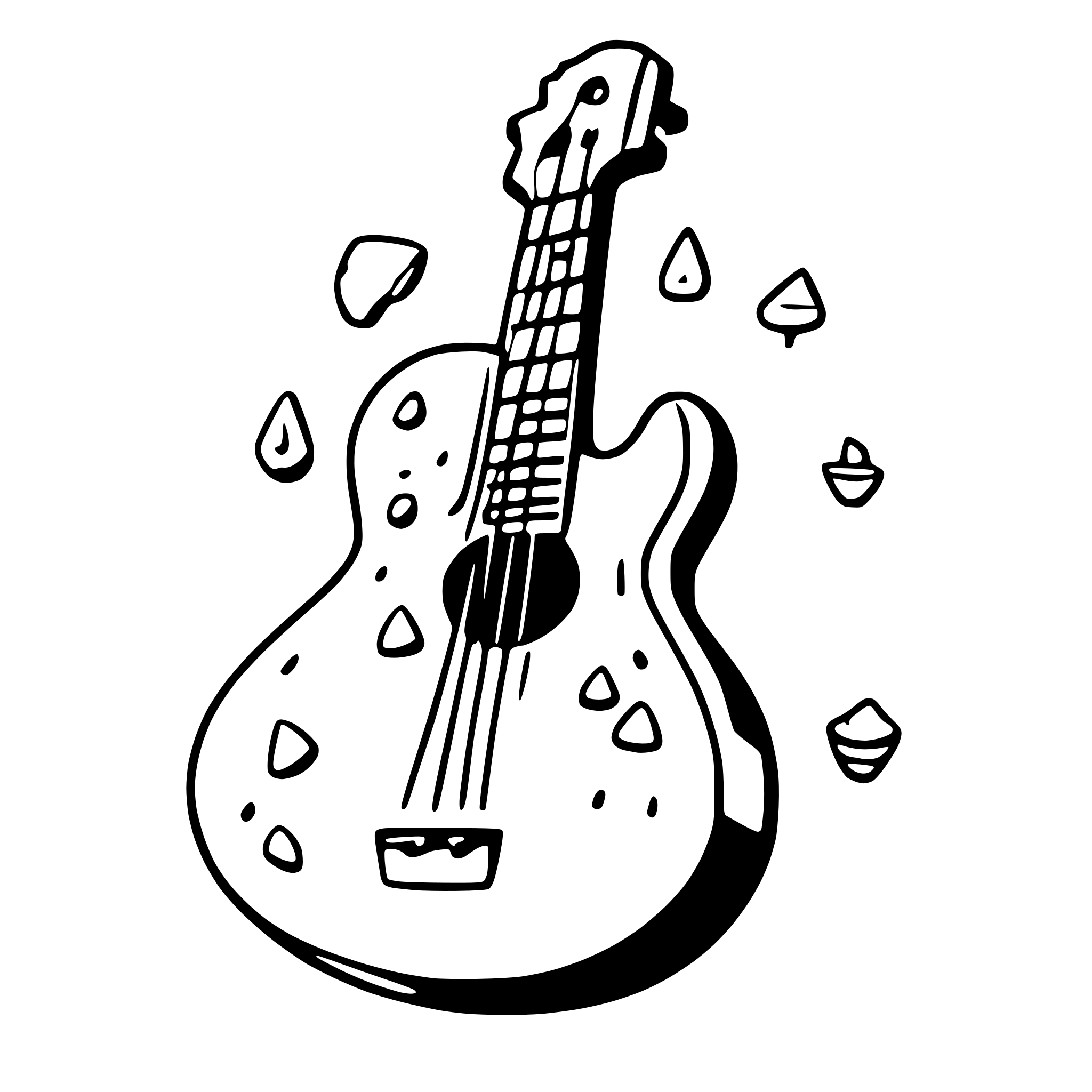 AI-generated SVG of a donuts guitars phish