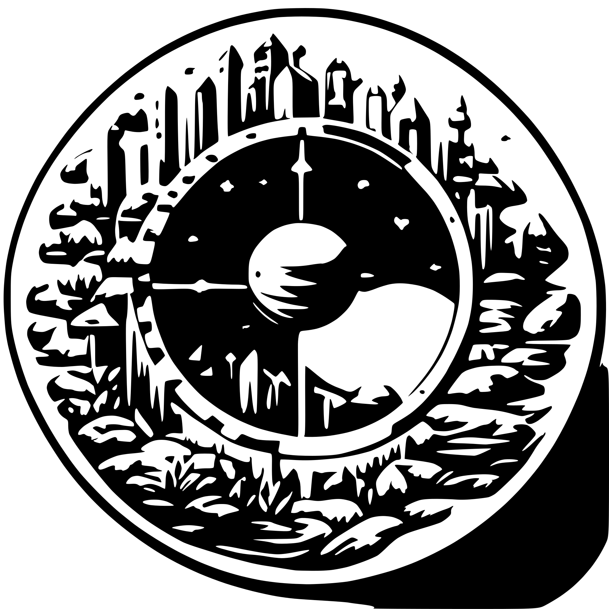 AI-generated SVG of a space round