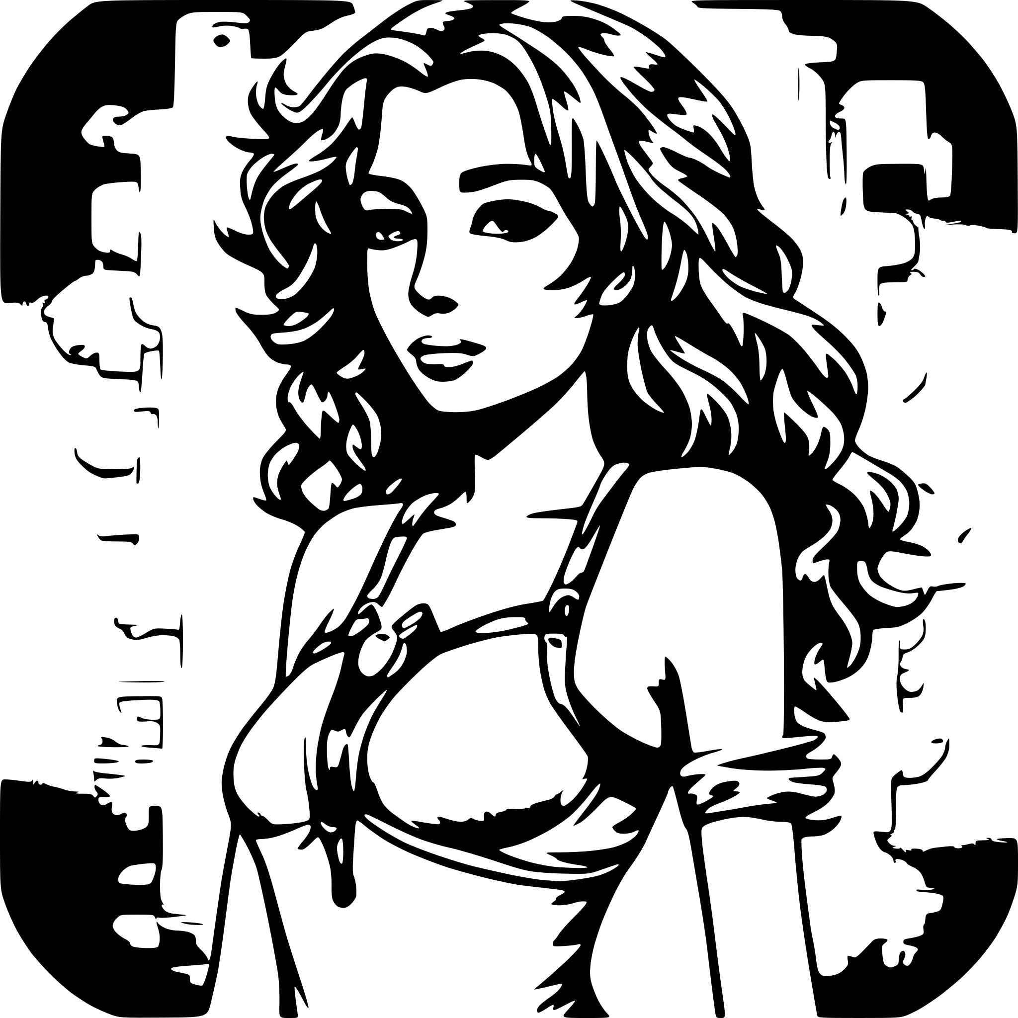 AI-generated SVG of a anime bikini