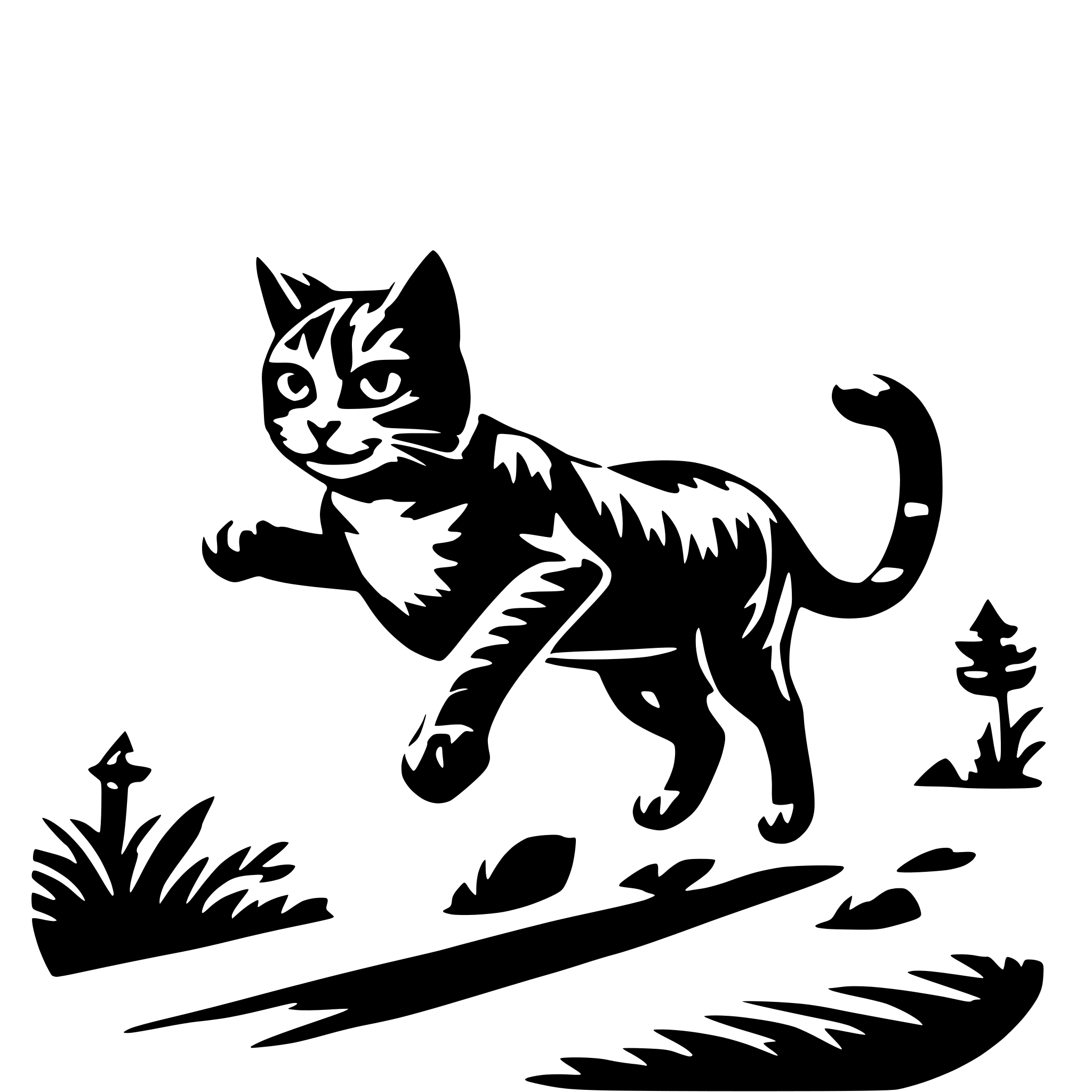AI-generated SVG of 'terrible running cat in land'