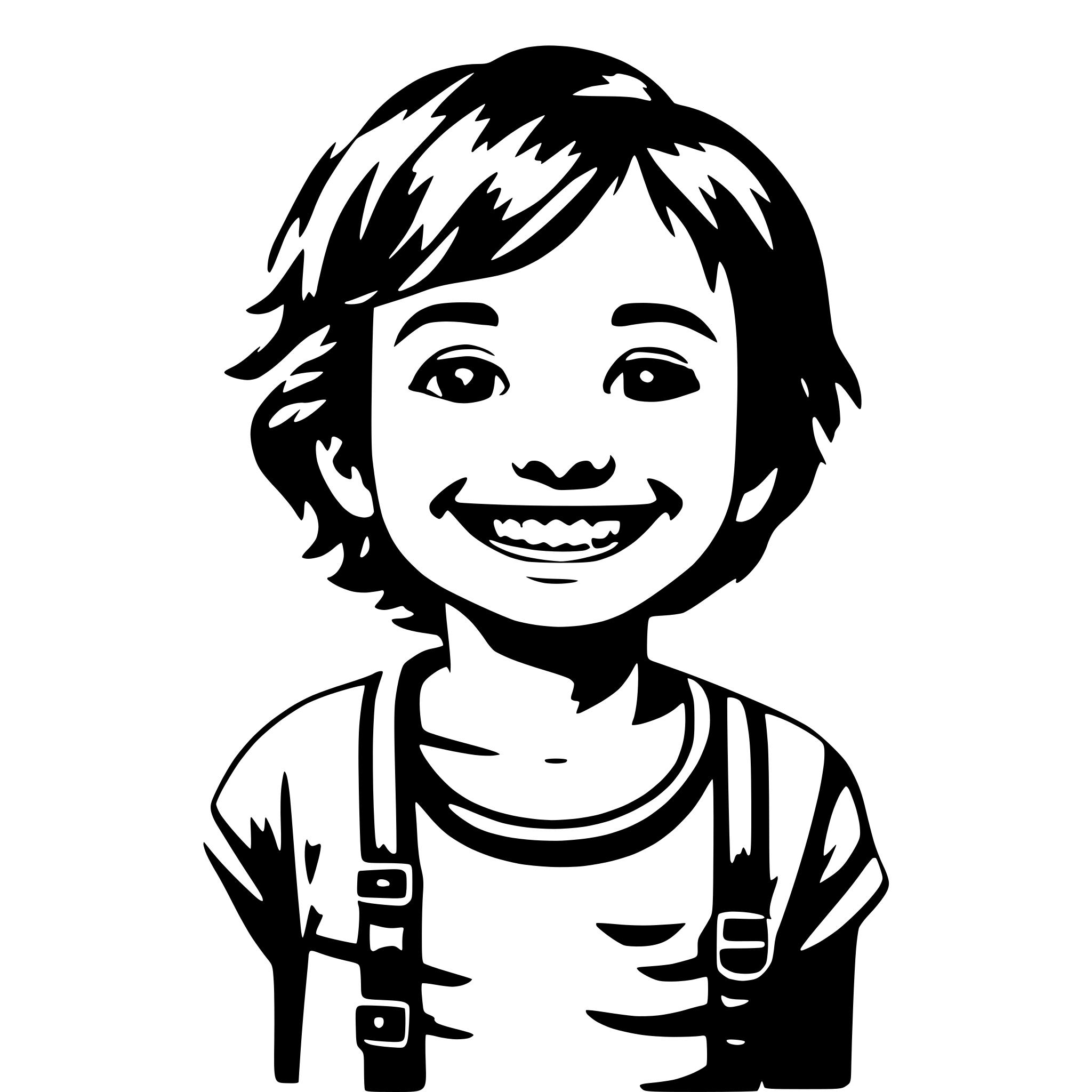 AI-generated SVG of 'happy kid with smile'