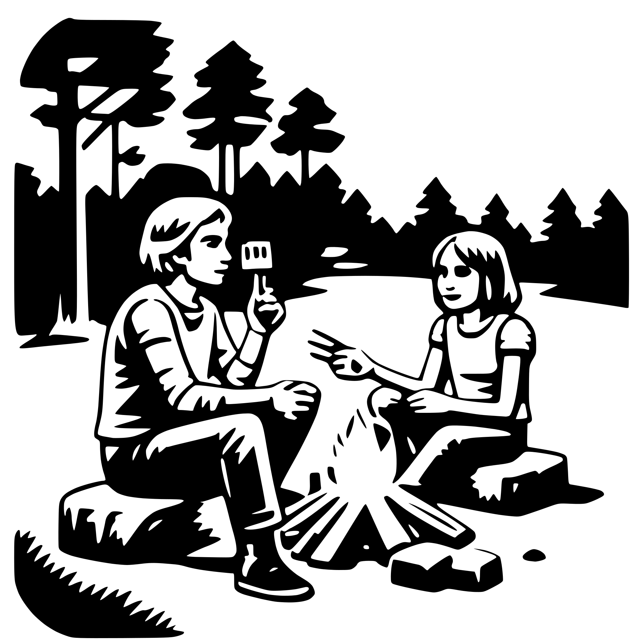 AI-generated SVG of a campfire songs