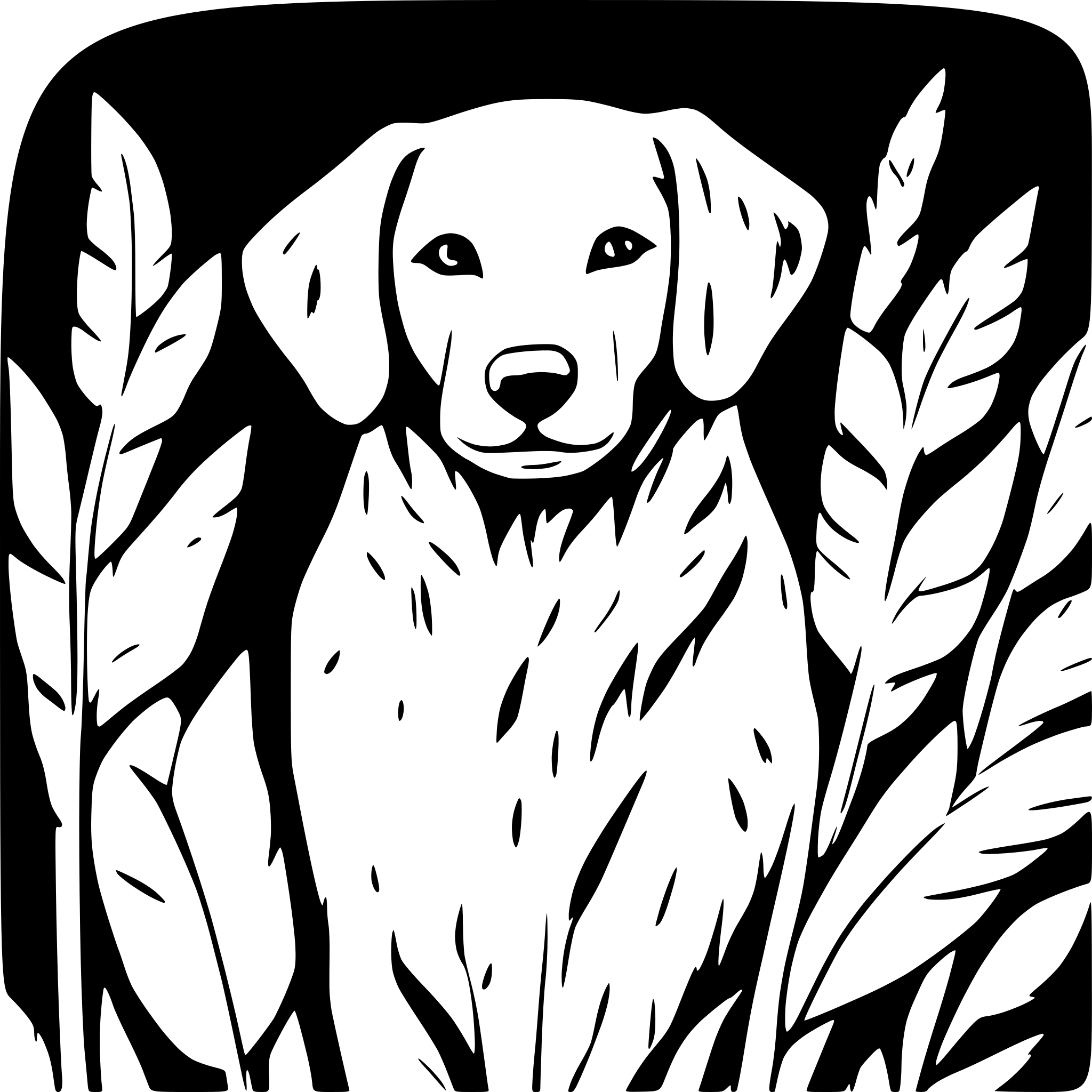 AI-generated SVG of a golden retriever in cattails