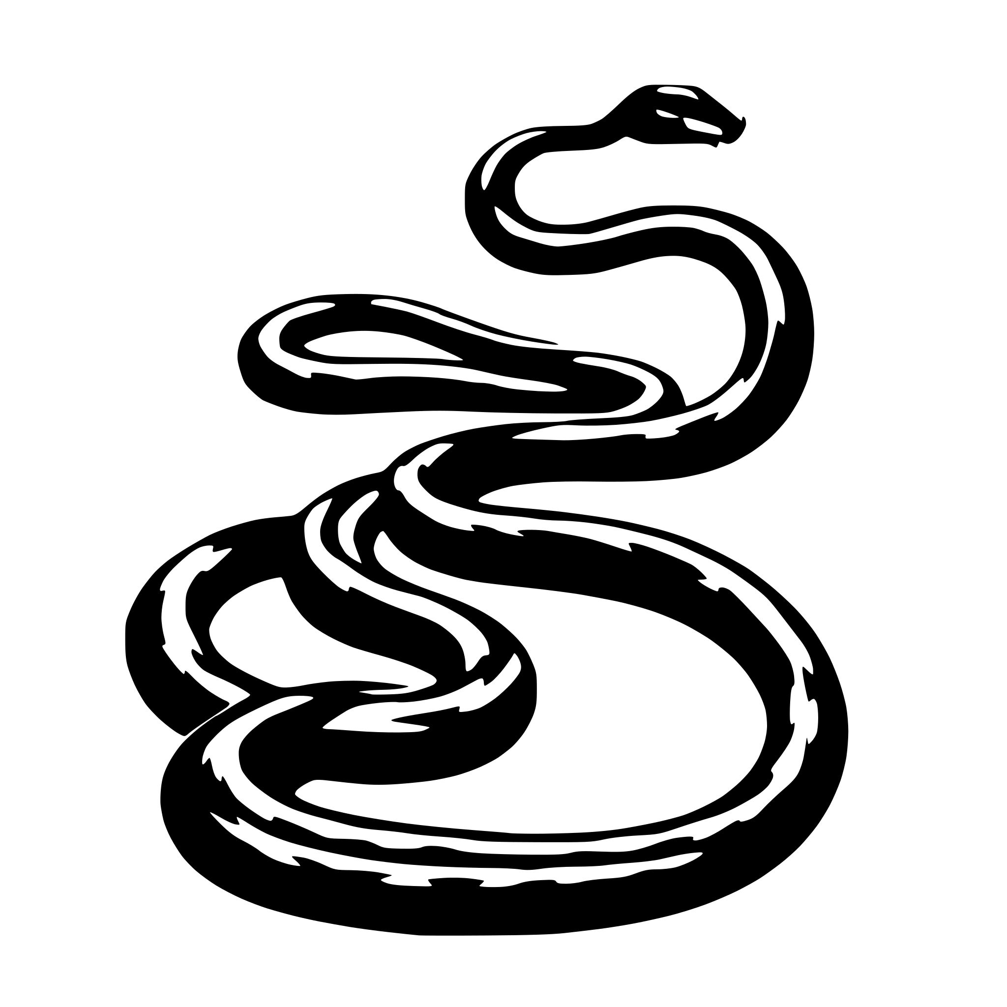 AI-generated SVG of 'horizontal long snake'