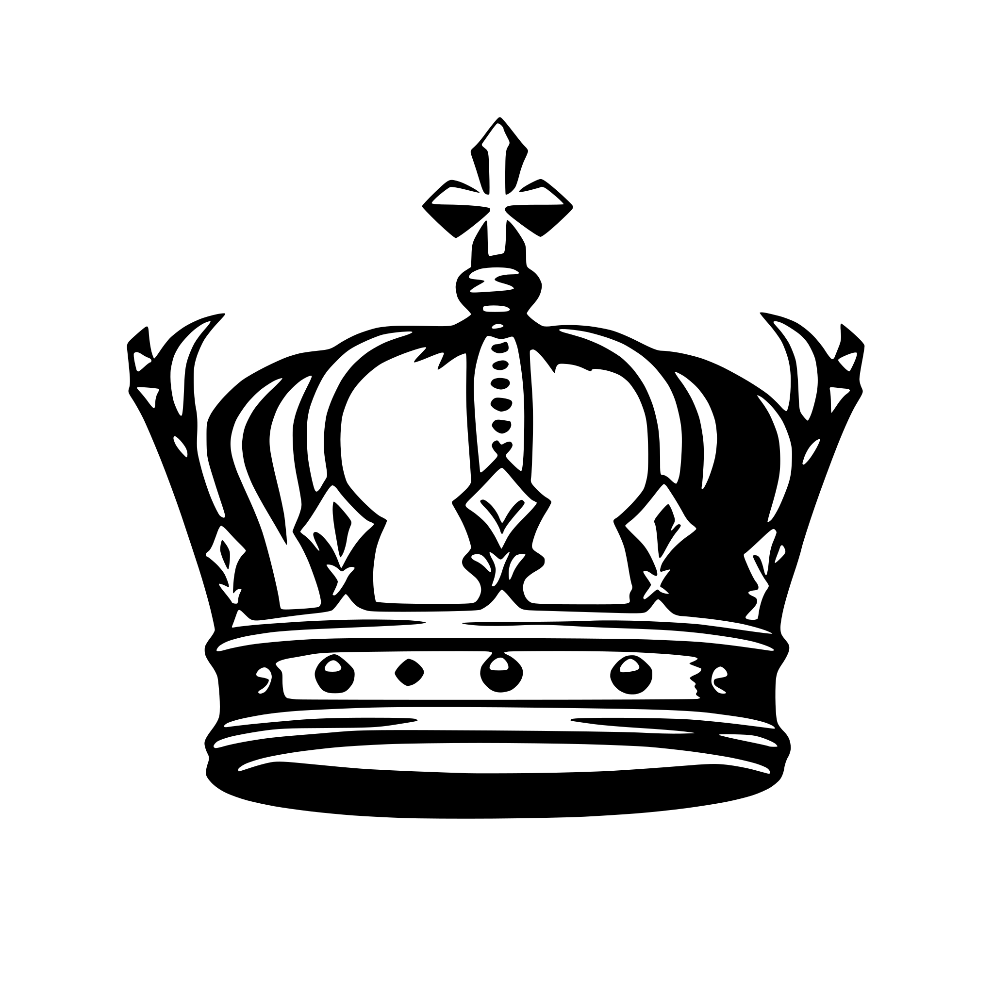 AI-generated SVG of 'Simple kings crown with a slight curve on the bottom'