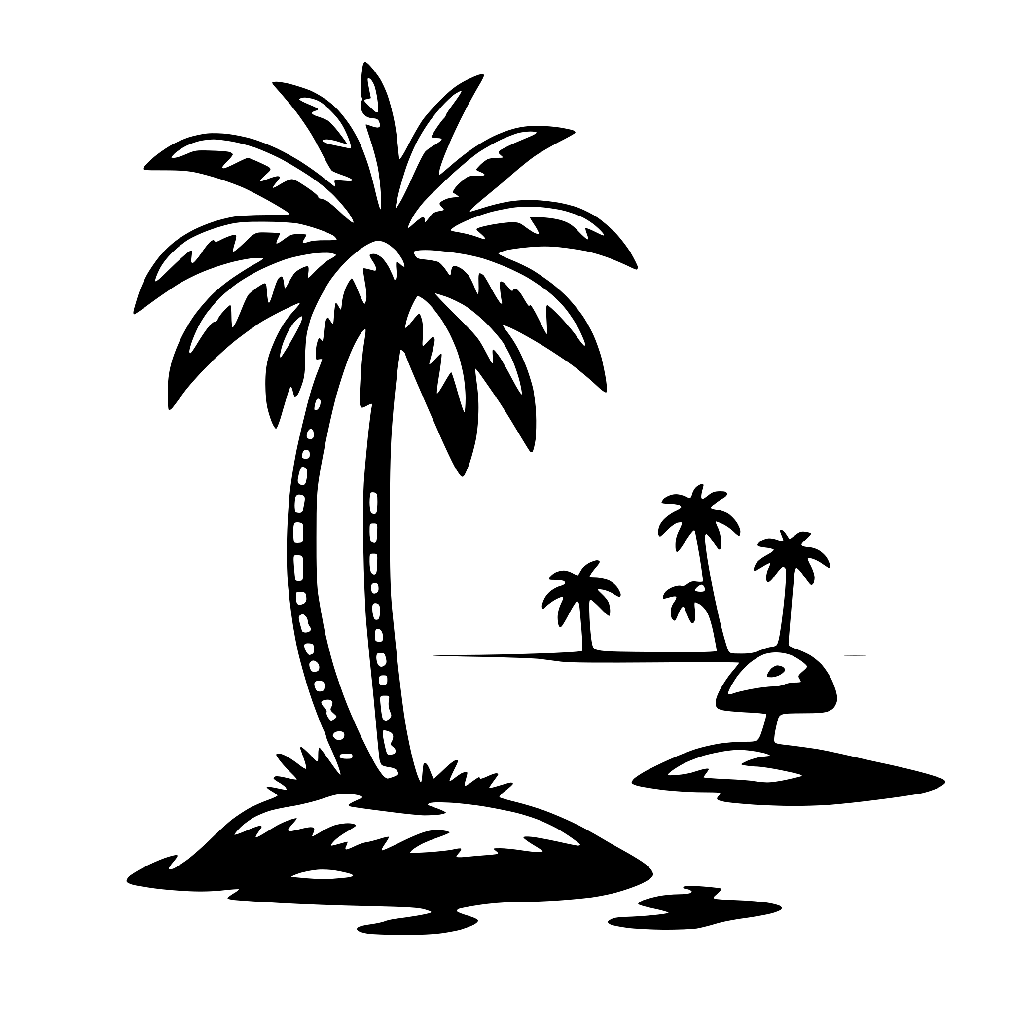AI-generated SVG of 'island with palm'