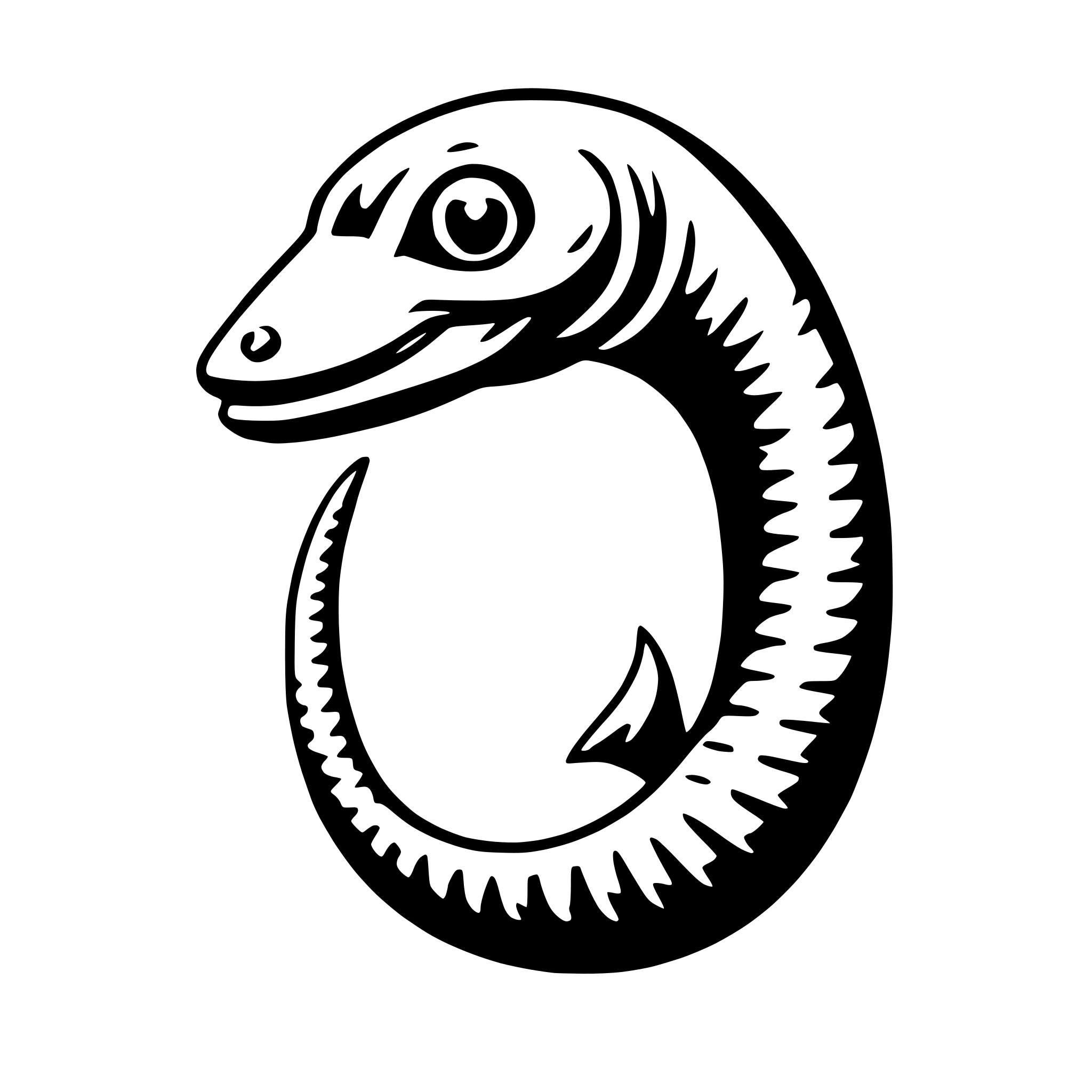 AI-generated SVG of a eel with earrings