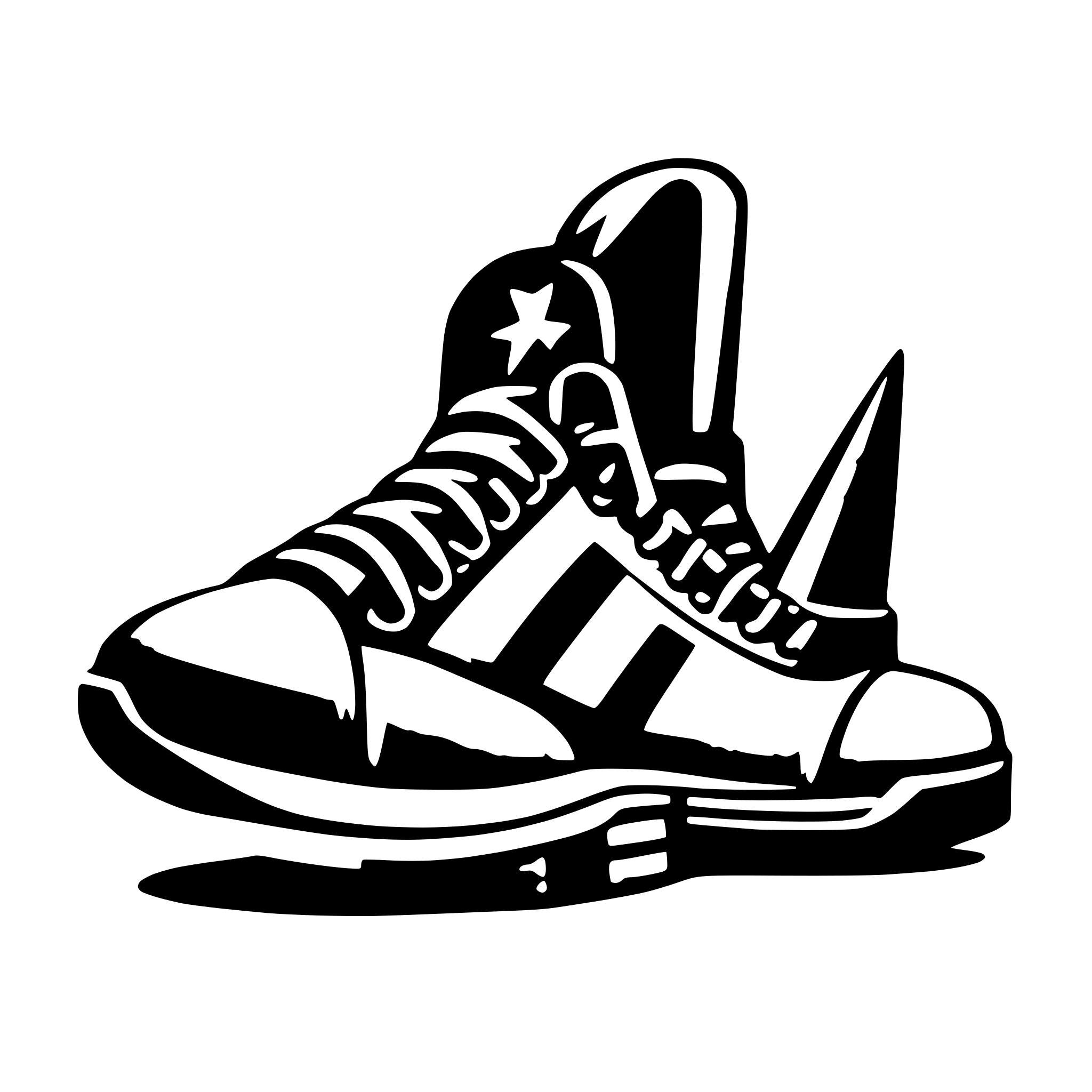AI-generated SVG of 'sneakers with rocket propulsion'