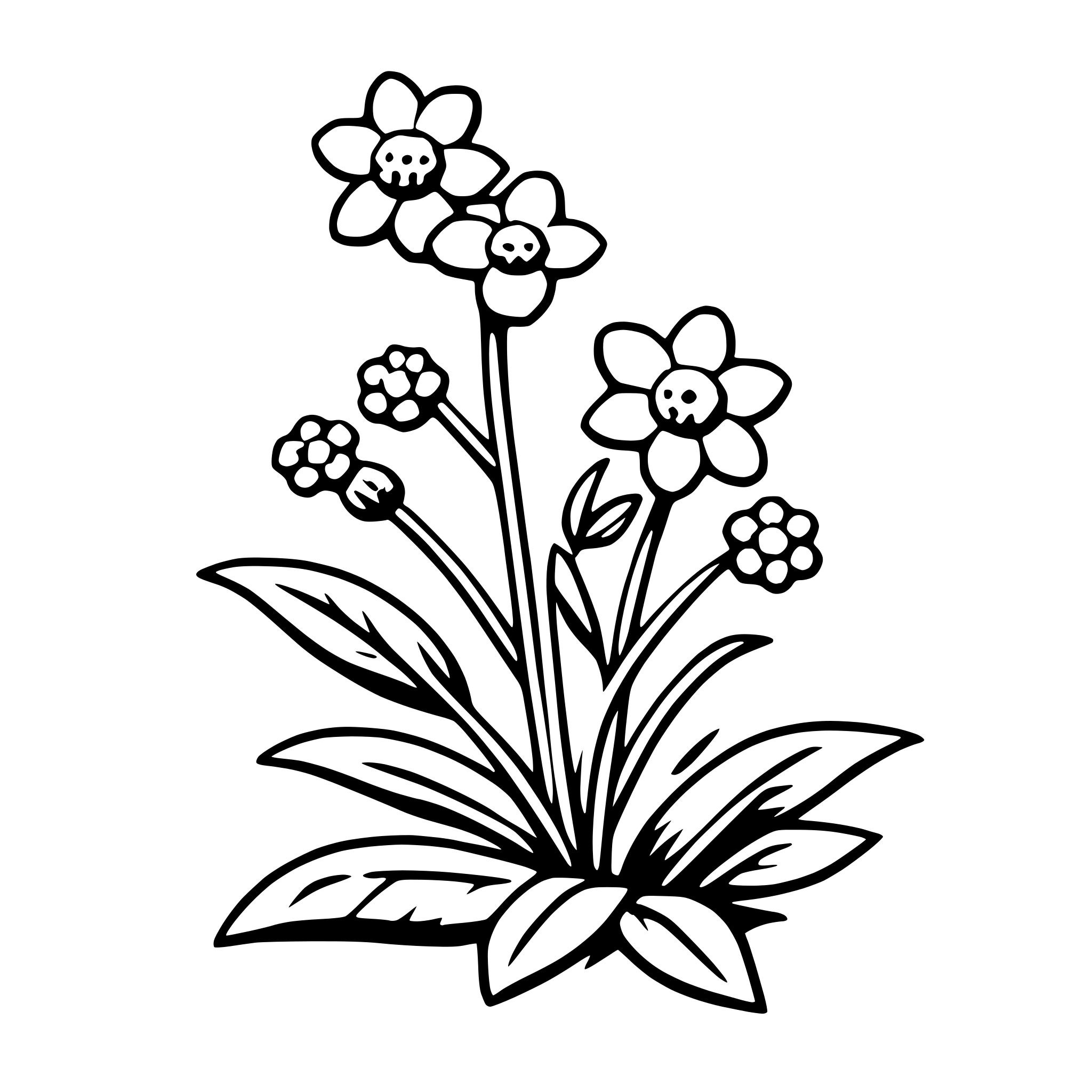 AI-generated SVG of a forget-me-not