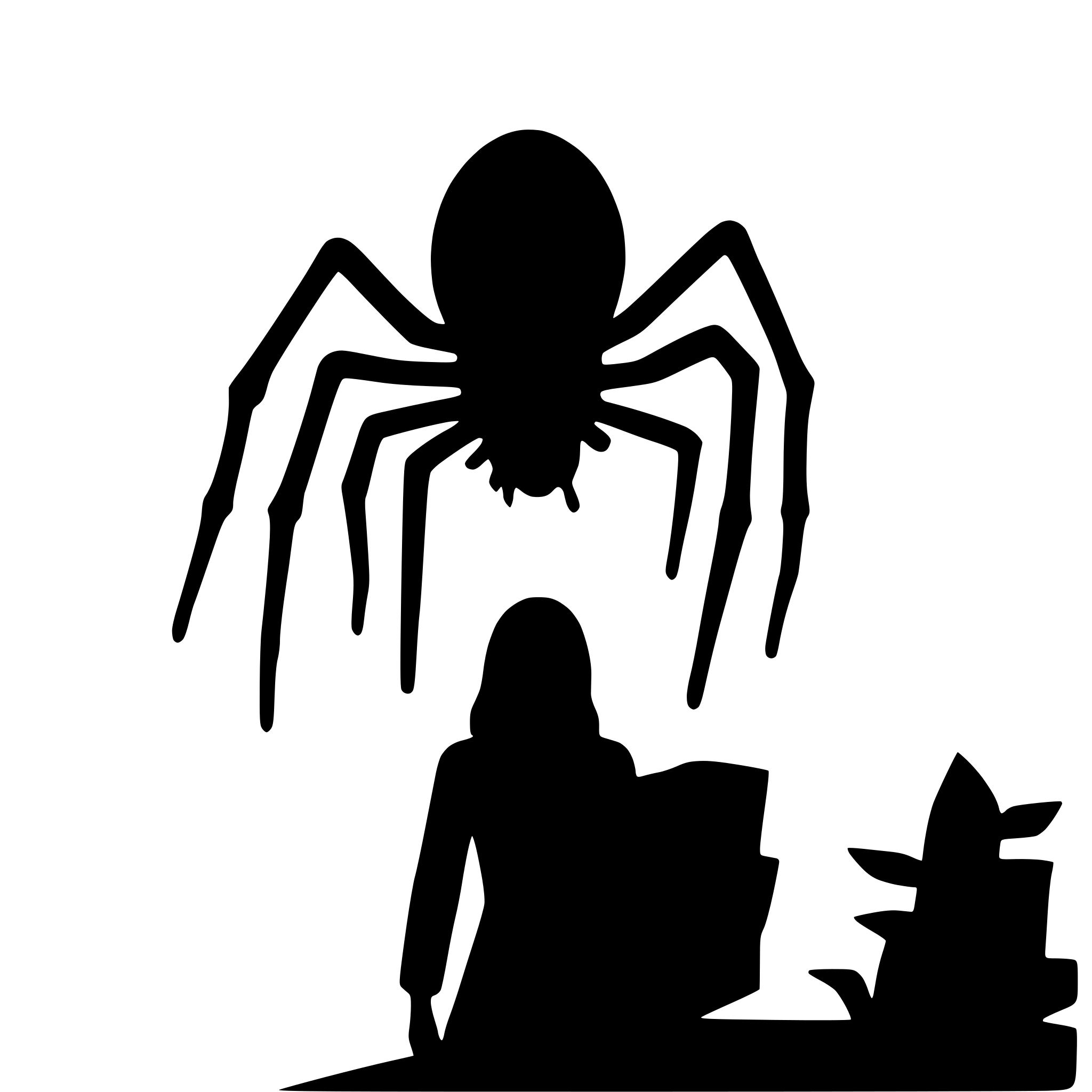 AI-generated SVG of a A giant spider with eating a person