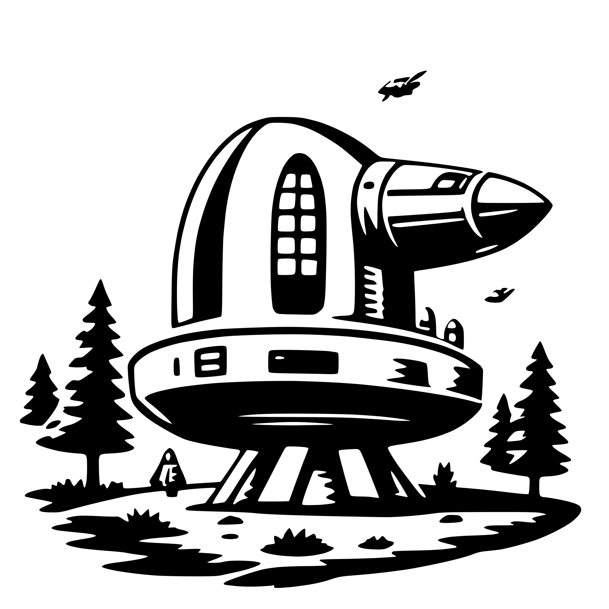 AI-generated SVG of 'spaceship and aliens'