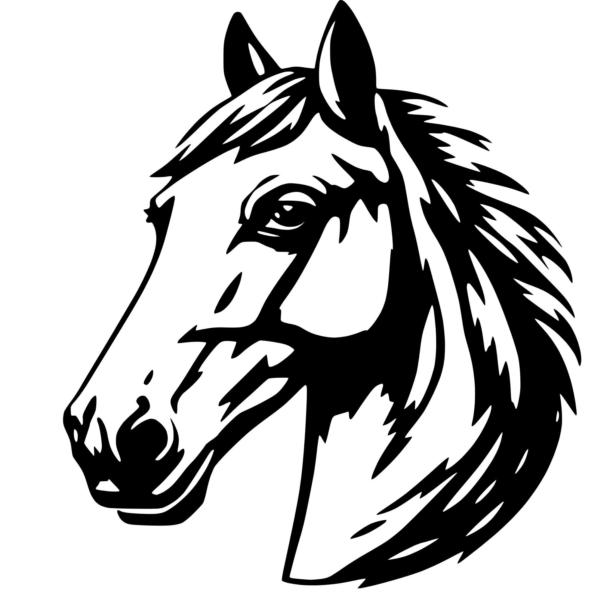AI-generated SVG of 'a horse head'
