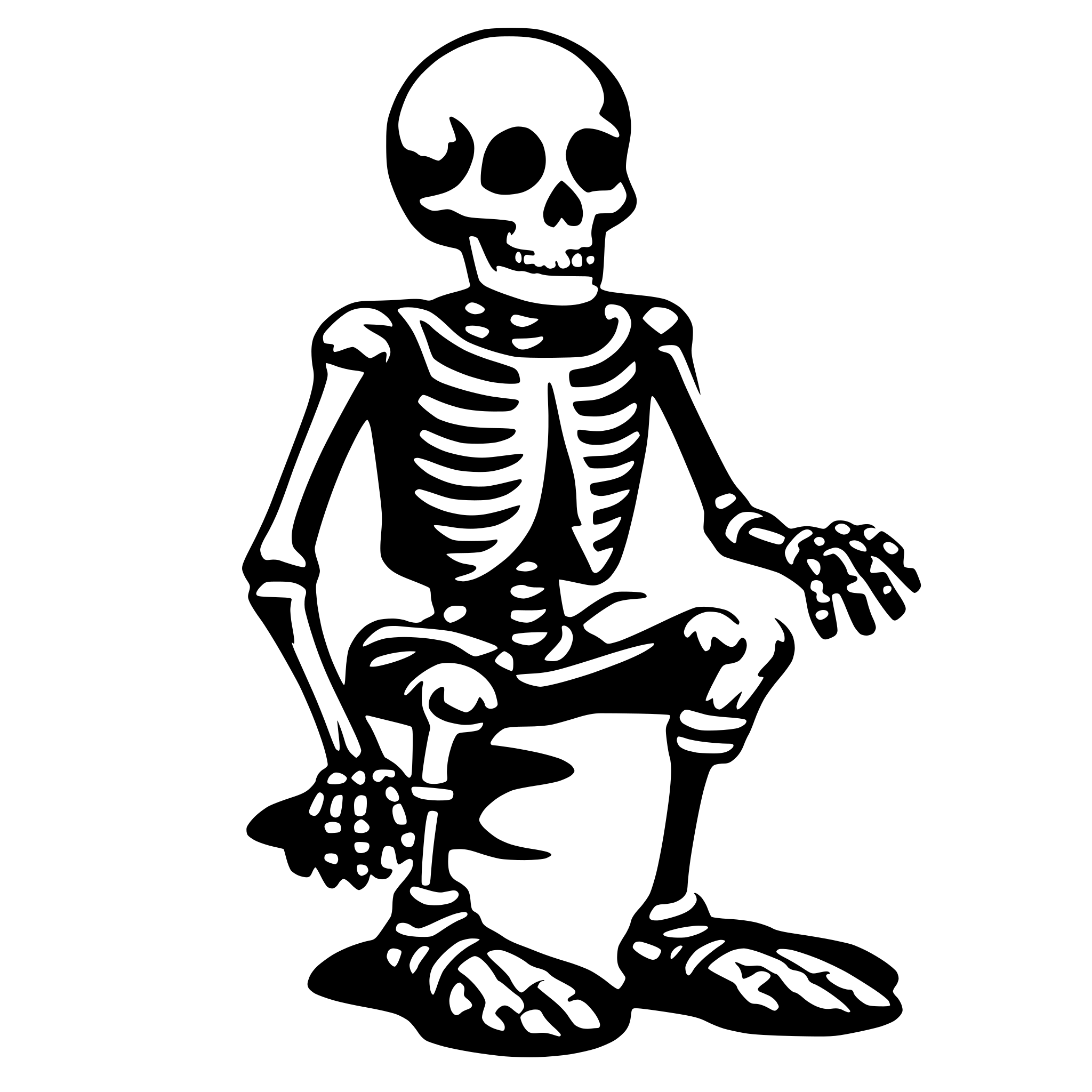AI-generated SVG of a skeleton