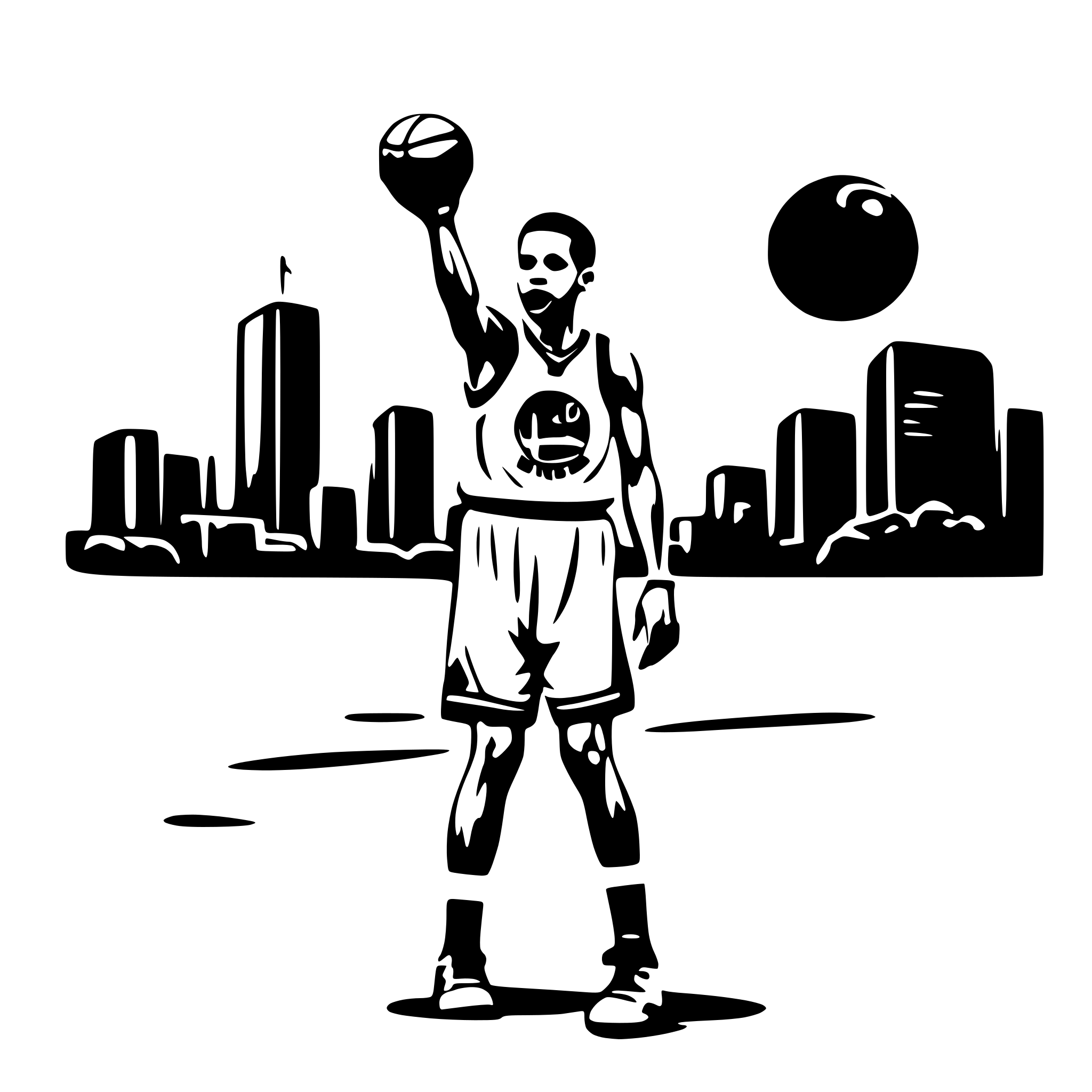 AI-generated SVG of 'steph curry 3 point'