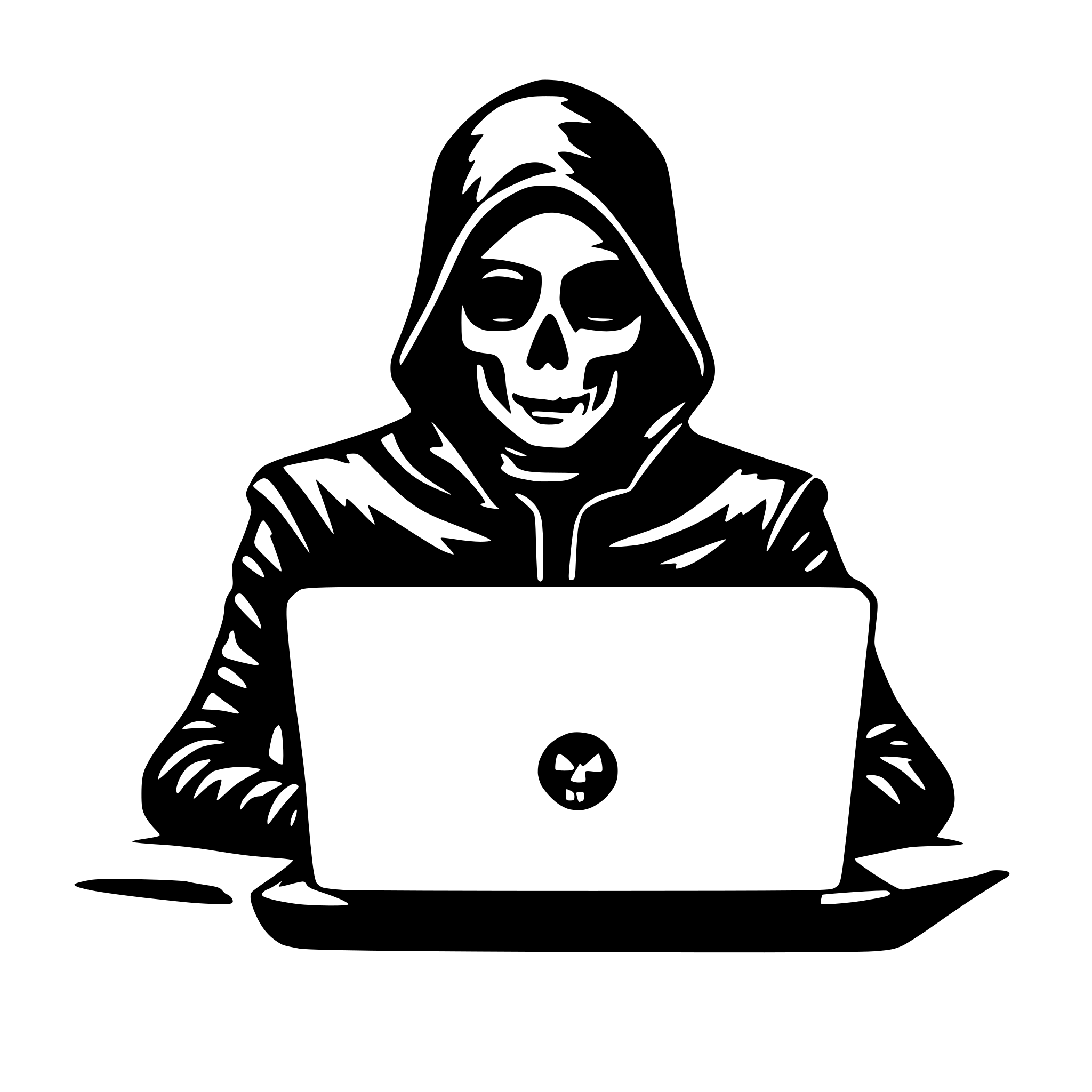 AI-generated SVG of 'a hacker is dehind is laptop'