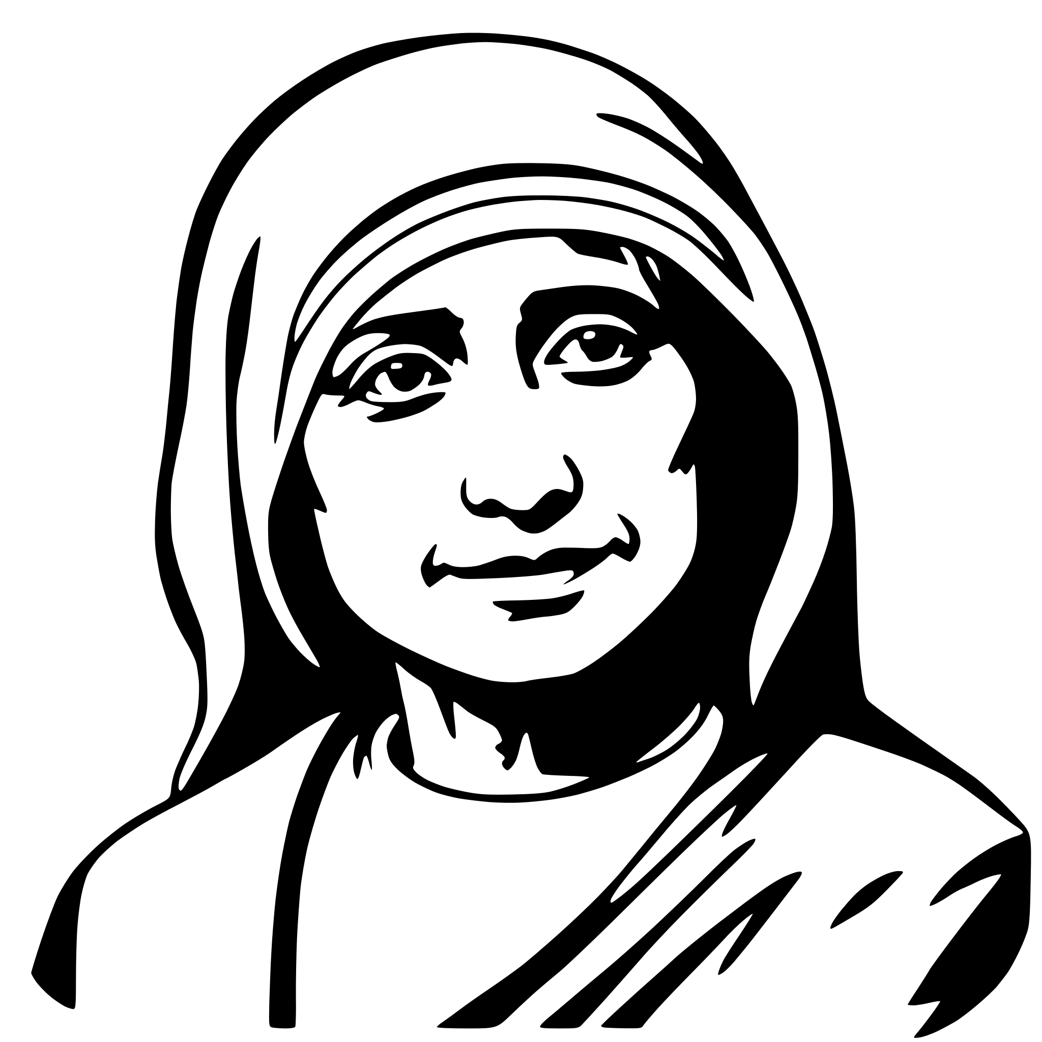 AI-generated SVG of a mother teresa