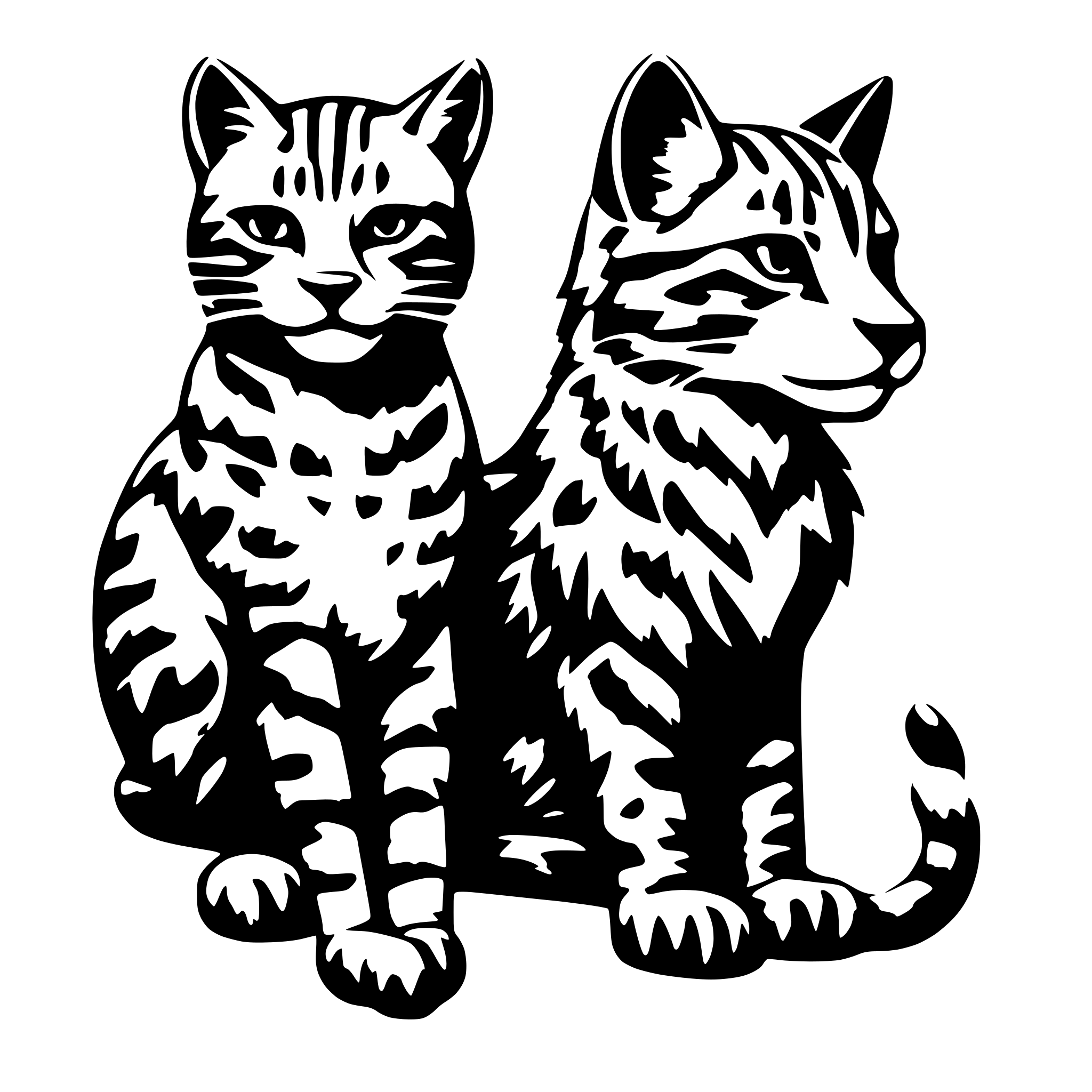 AI-generated SVG of '3 wild cats'