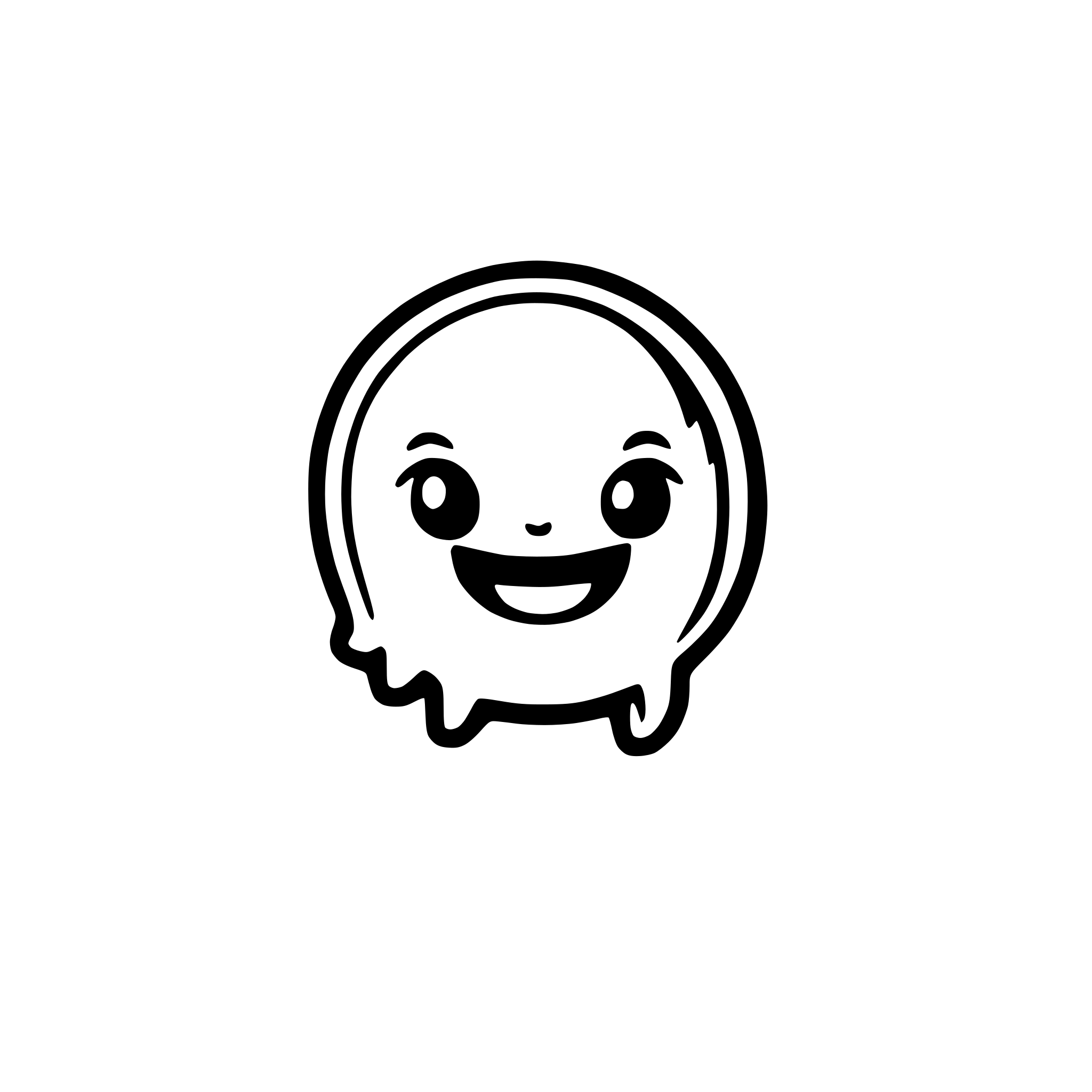 AI-generated SVG of a cutest simple kawaii ghost with no background, smile with a tooth, perfect as a web mascot, for animations and as a logo